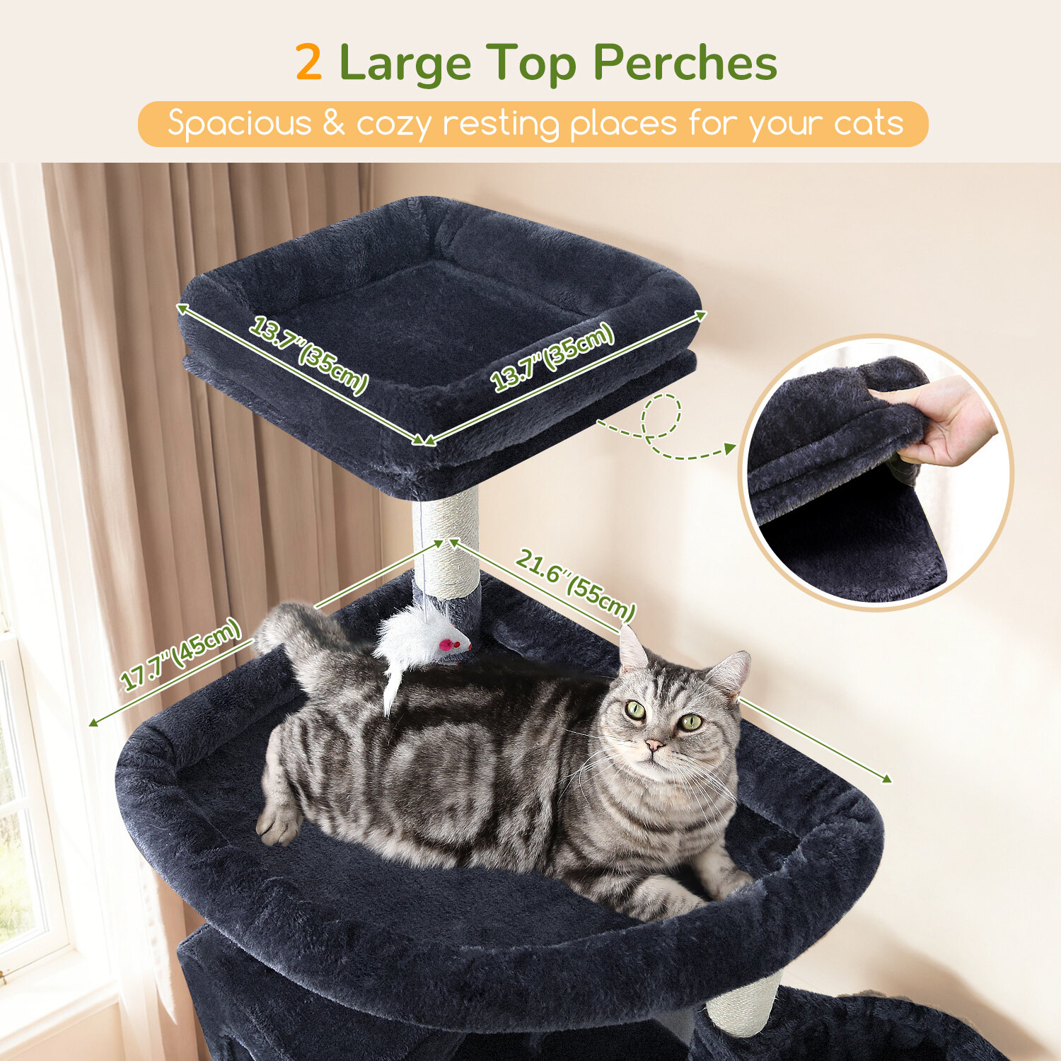globlazer-s82-arbre-chat-gris-fonc-82-pouces-grand image 3