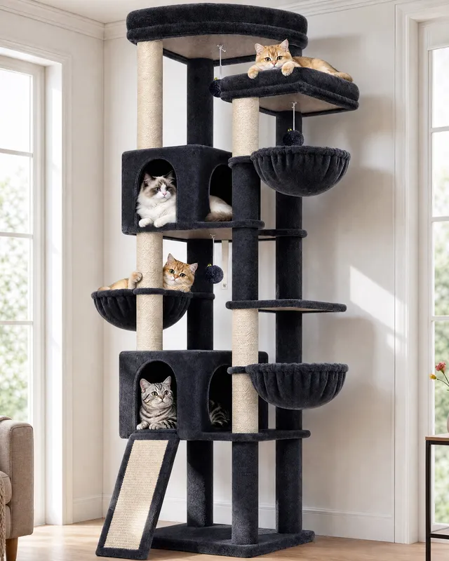 globlazer-f77-arbre-chat-gris-fonc-196-cm-xxl image 1