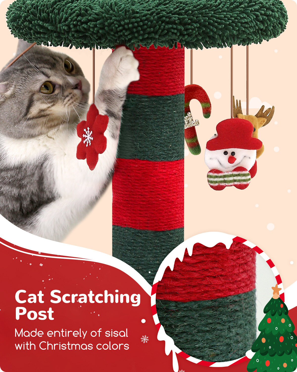 globlazer-xmas31-griffoir-chat-rouge-vert-31-pouces-no-l image 4