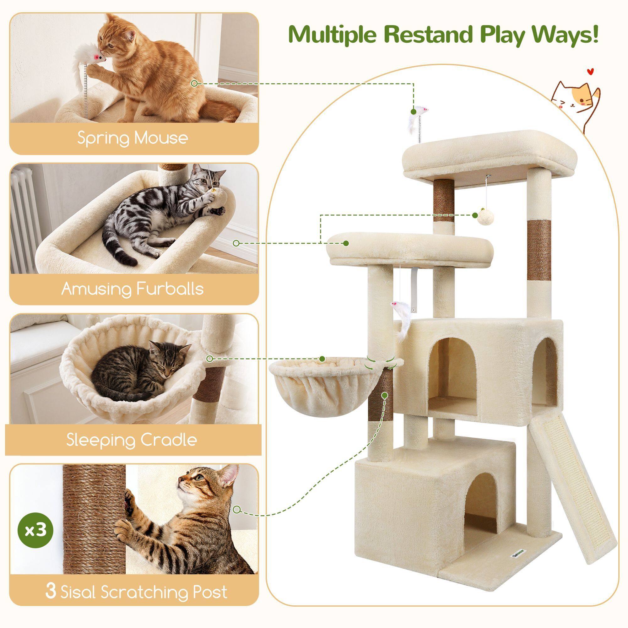 globlazer-f55-arbre-chat-55-pouces-beige-adulte image 4