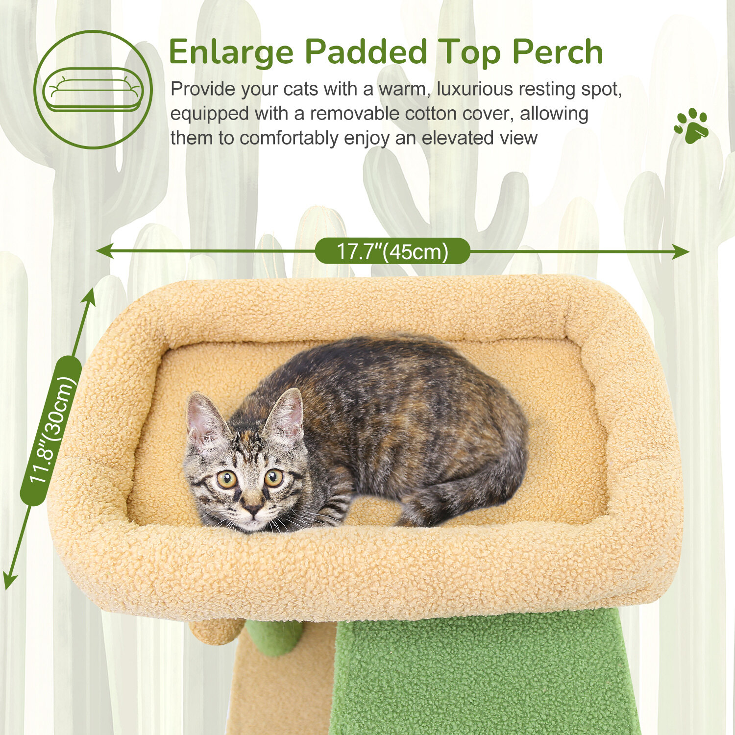 globlazer-f70-pro-arbre-chat-cactus-vert-70-pouces-niche image 3