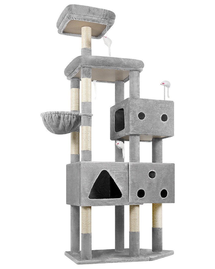 globlazer-f-series-f81-arbre-chat-grand-chat-gris-206-cm image 2