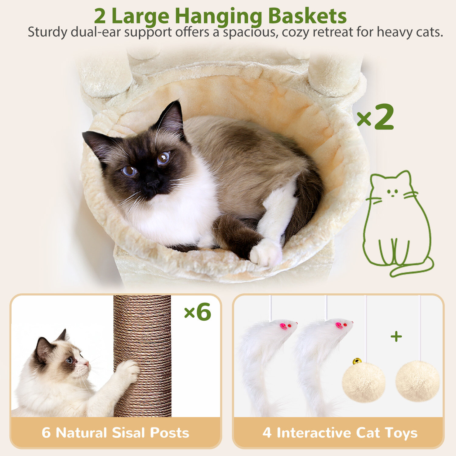 globlazer-s-series-s75-arbre-chat-beige-75-pouces-grand image 5