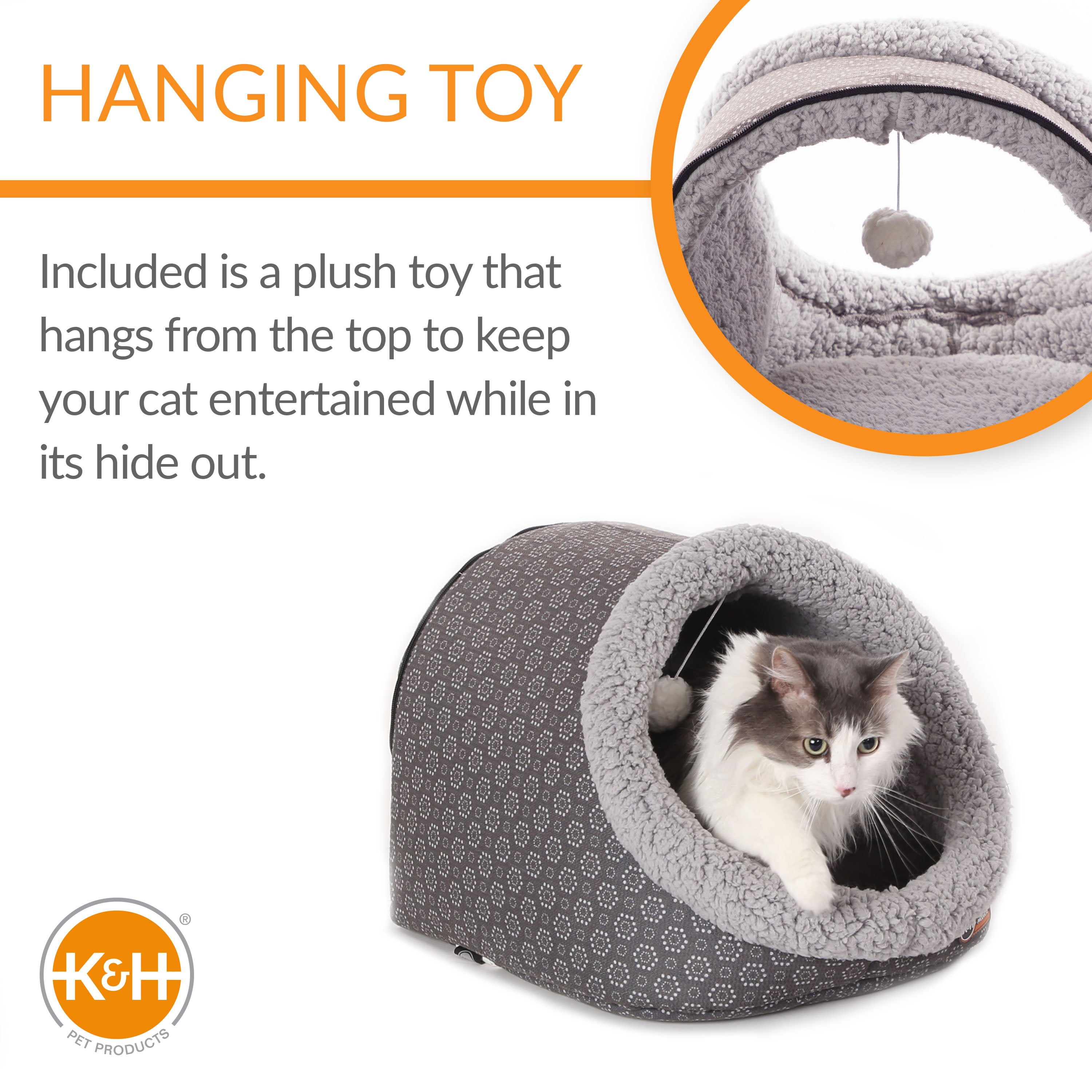 k-h-thermo-pet-cave-lit-chauffant-chat-bleu-marine-4w image 4