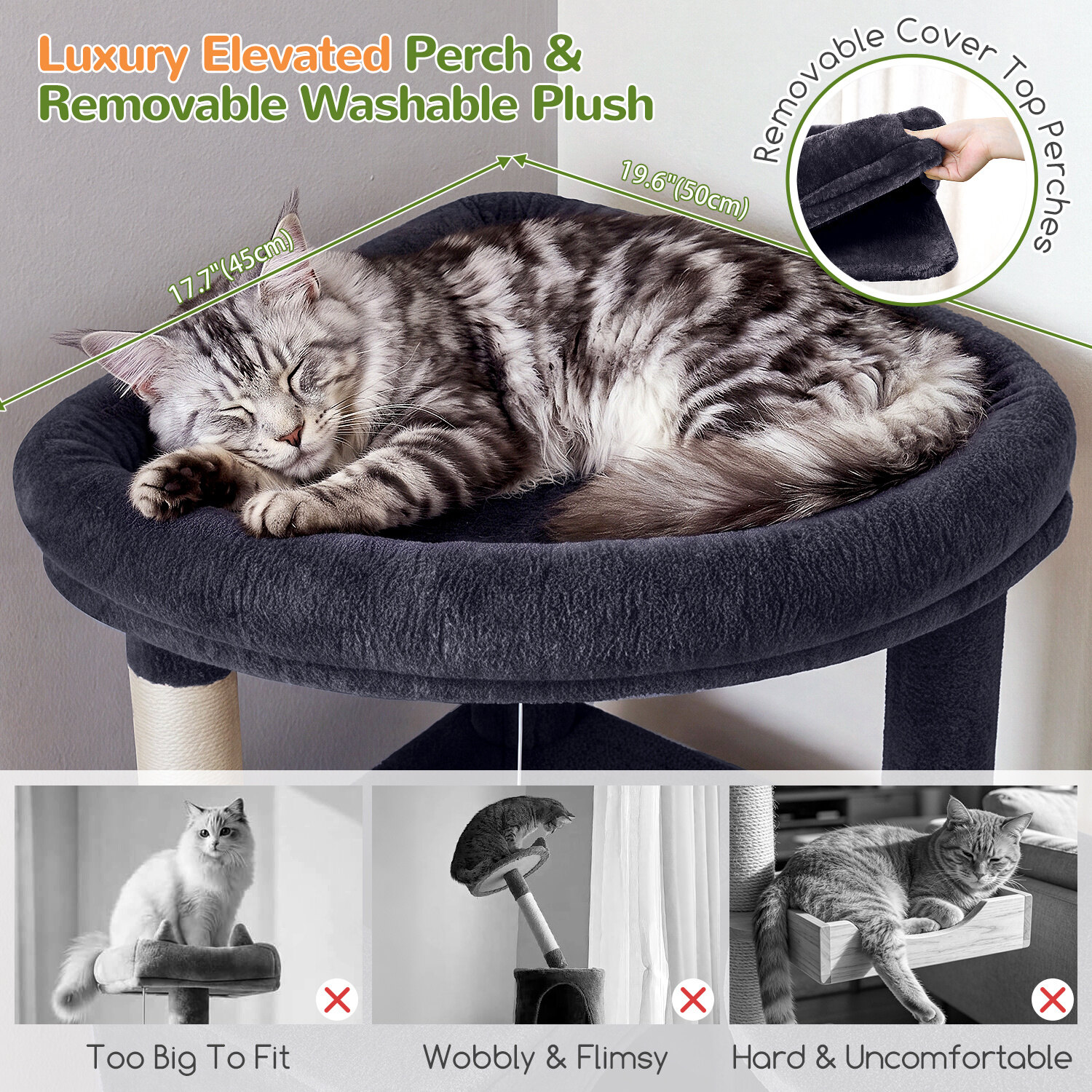 globlazer-c74-arbre-chat-gris-fonc-74-pouces-avec-niche image 4