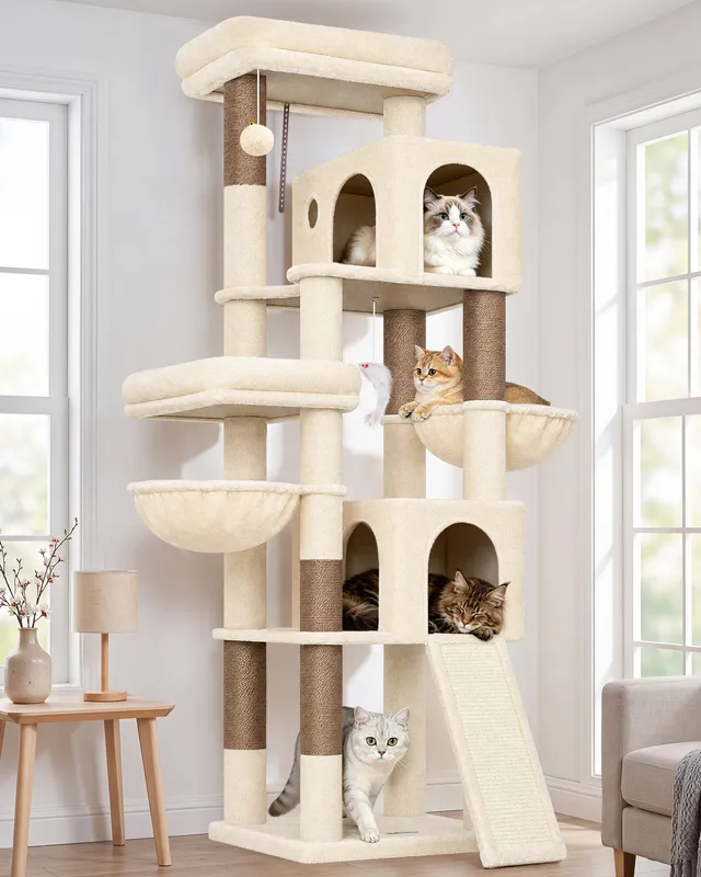 globlazer-f-series-f72h-arbre-chat-beige-72-pouces-compact image 1