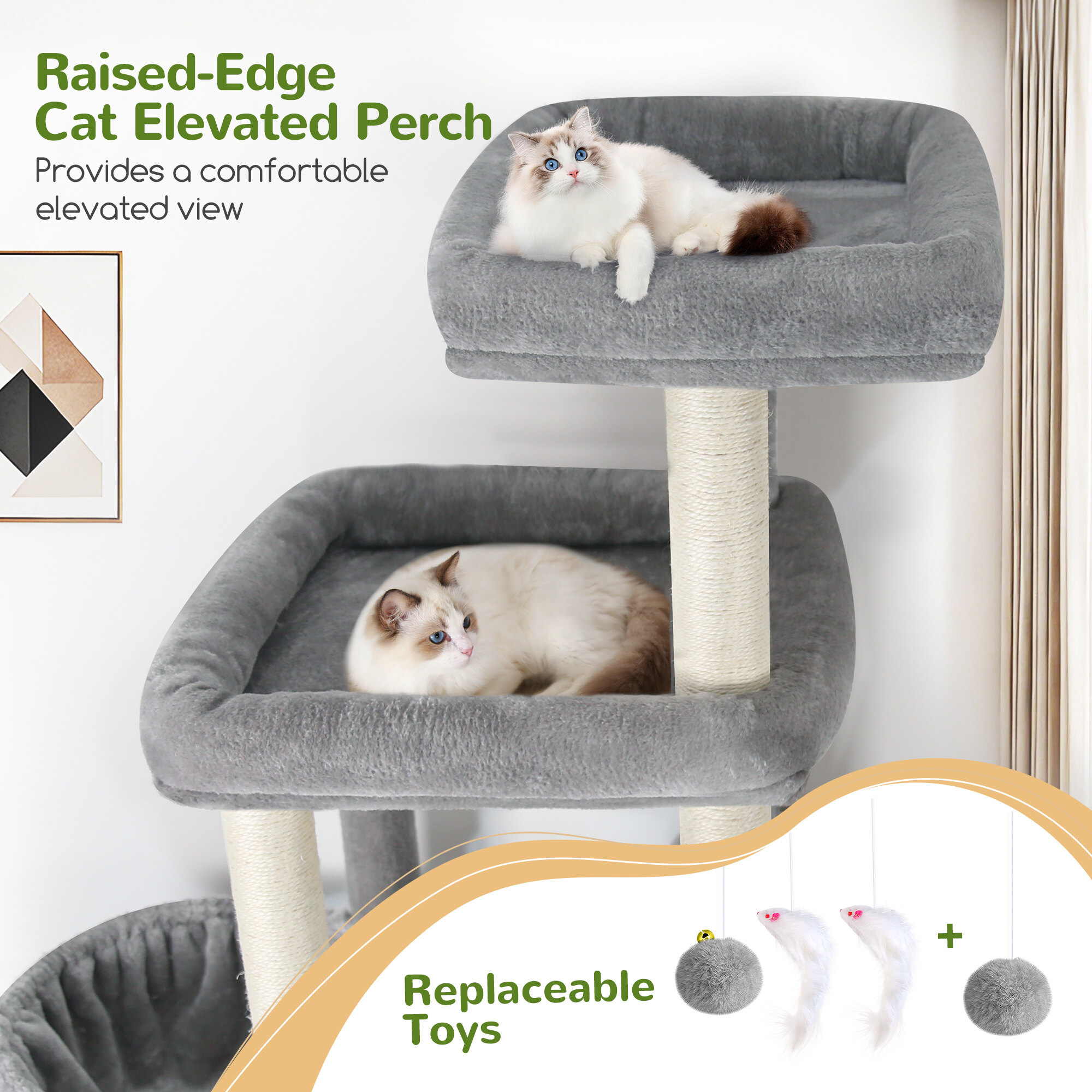 globlazer-s-series-s85-arbre-chat-85-pouces-gris-clair-xxl image 5