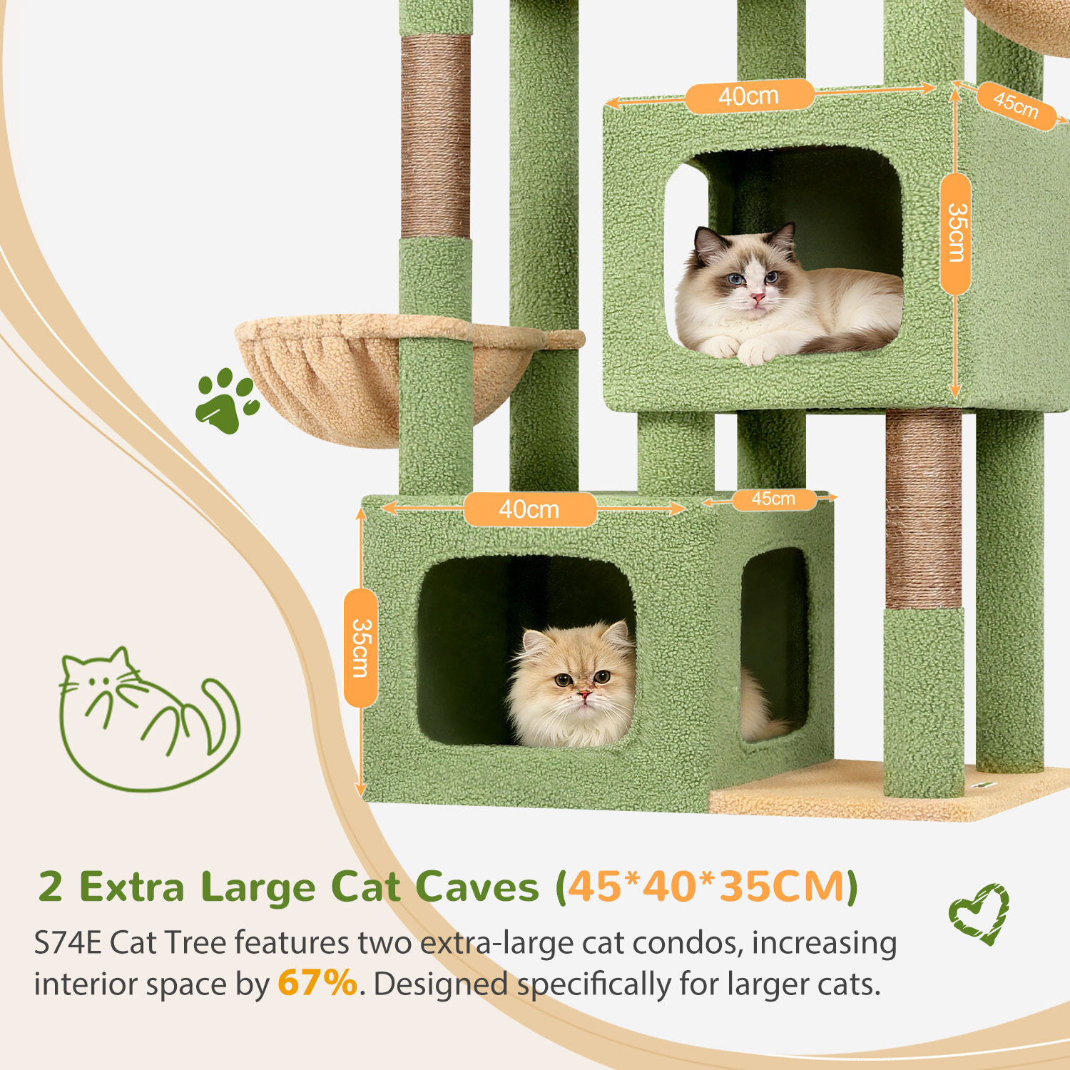globlazer-s74e-arbre-chat-robuste-188-cm-vert-cactus image 3