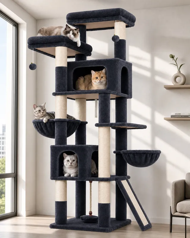 globlazer-f-series-f75b-arbre-chat-gris-fonc-75-pouces-haut image 1