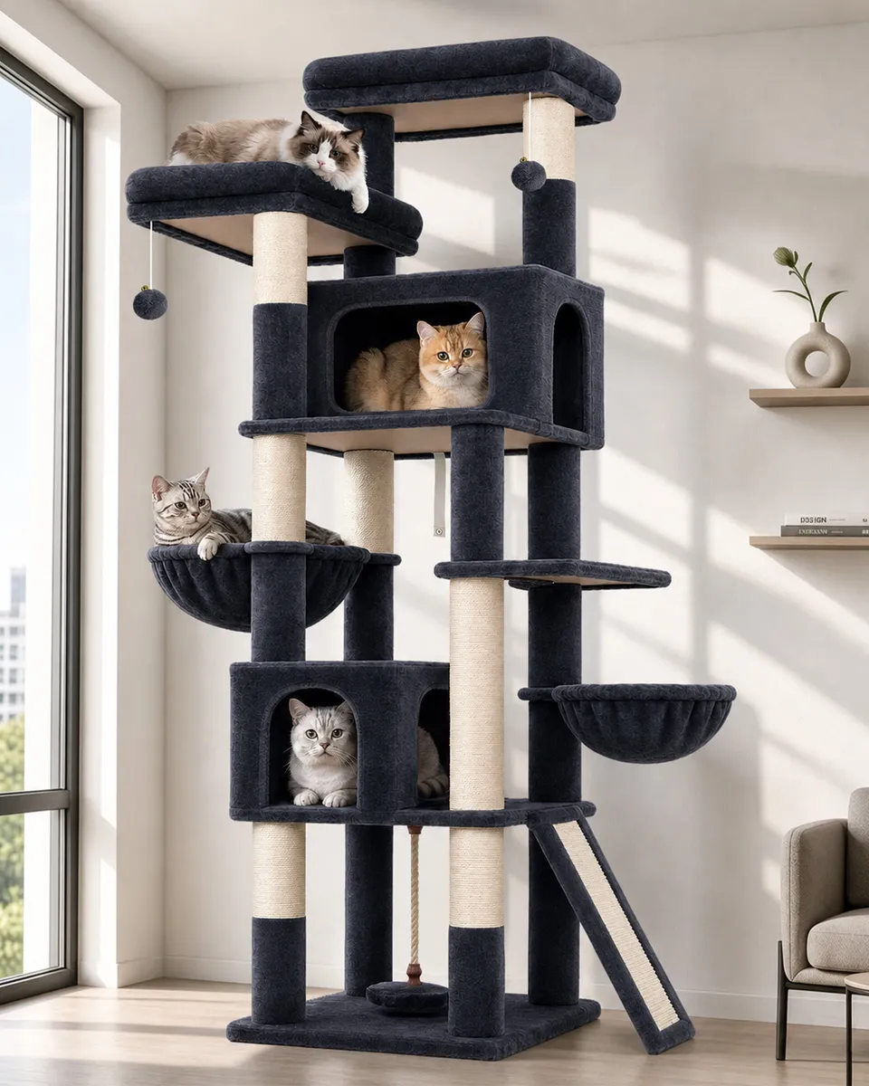 globlazer-f-series-f75b-arbre-chat-gris-fonc-75-pouces-haut image 1