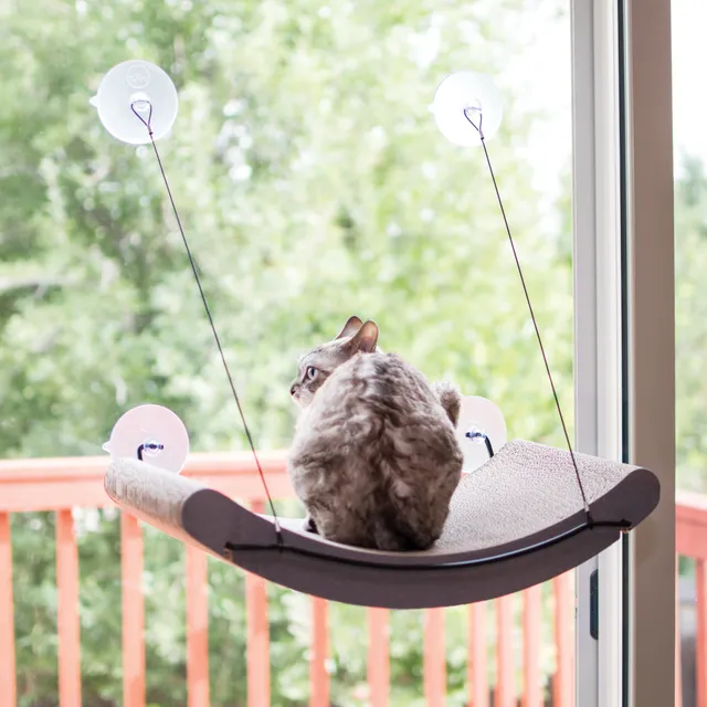 k-h-ez-mount-kitty-sill-cradle-griffoir-fen-tre-carton-herbe-chat image 1