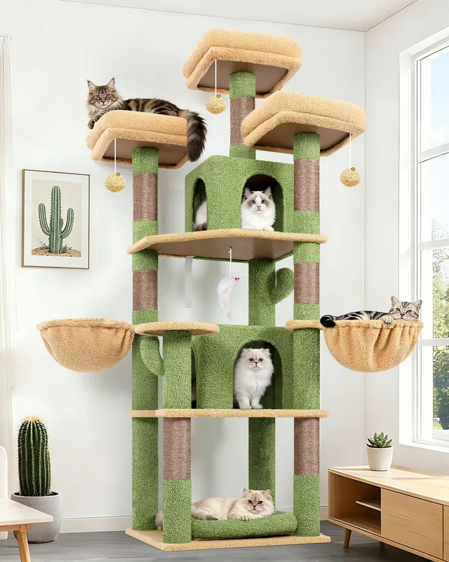 globlazer-f-series-f68b-arbre-chat-vert-cactus-68-pouces image 1