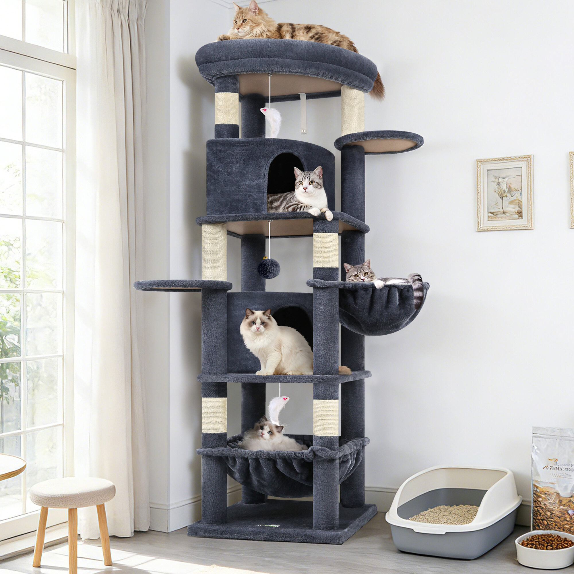 globlazer-c-series-c68-arbre-chat-gris-fonc-173-cm image 1