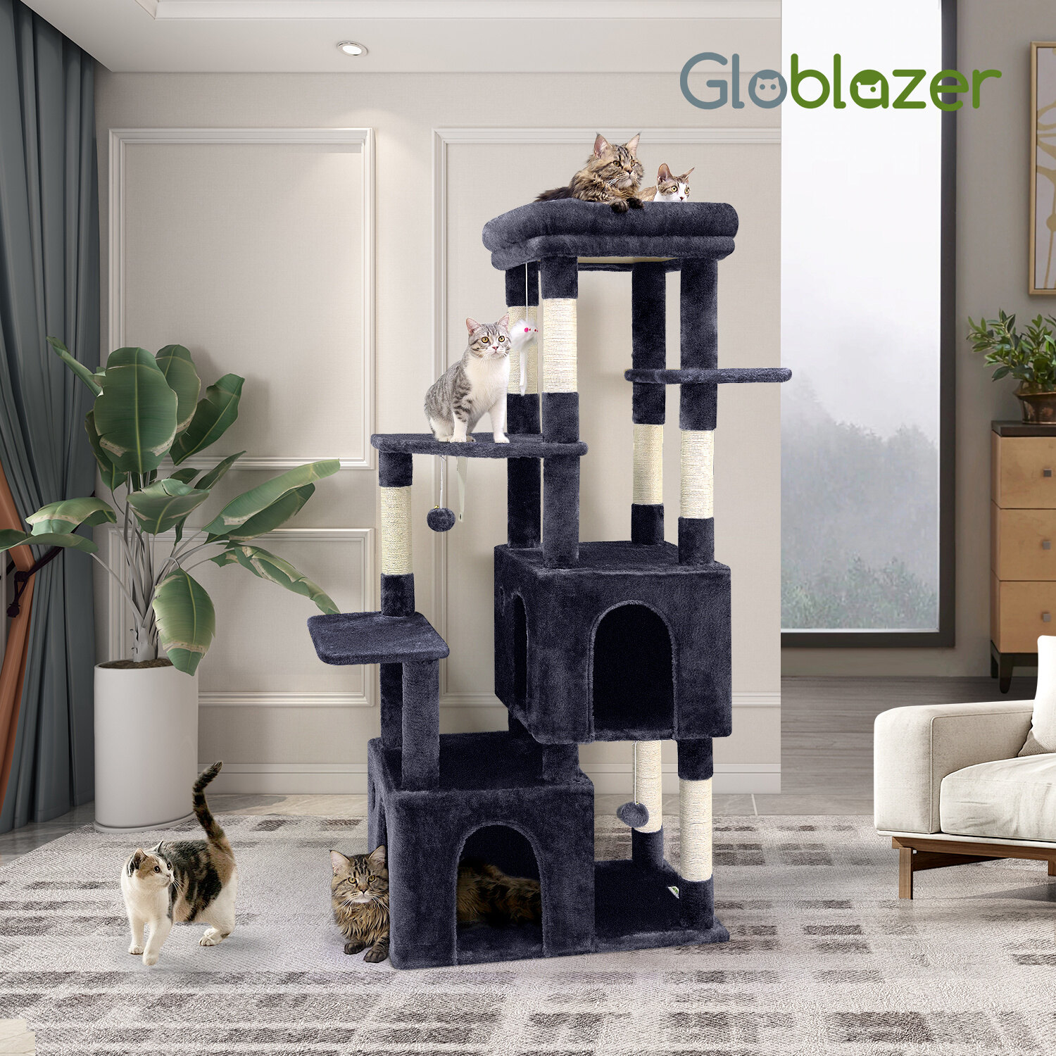 globlazer-f61-arbre-chat-gris-fonc-61-pouces-stable image 3