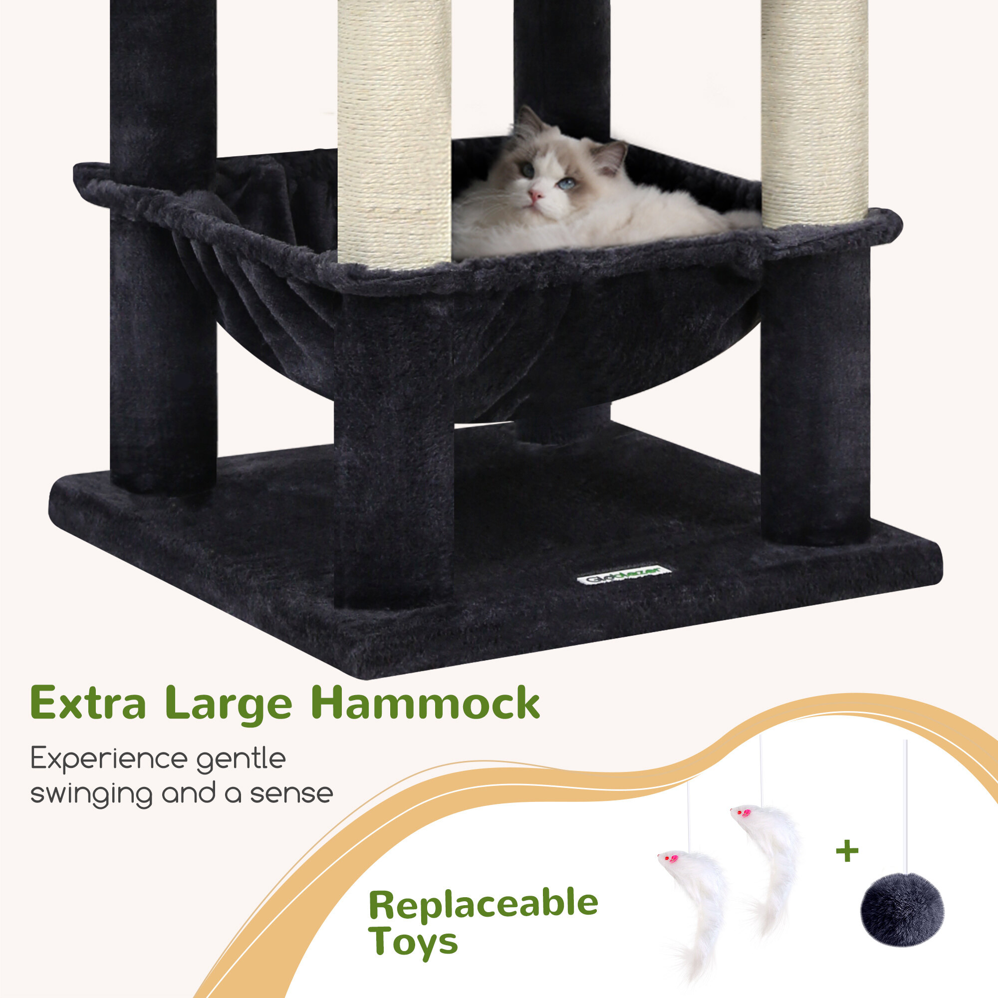 globlazer-s-series-s73-arbre-chat-gris-fonc-73-pouces-grand image 6
