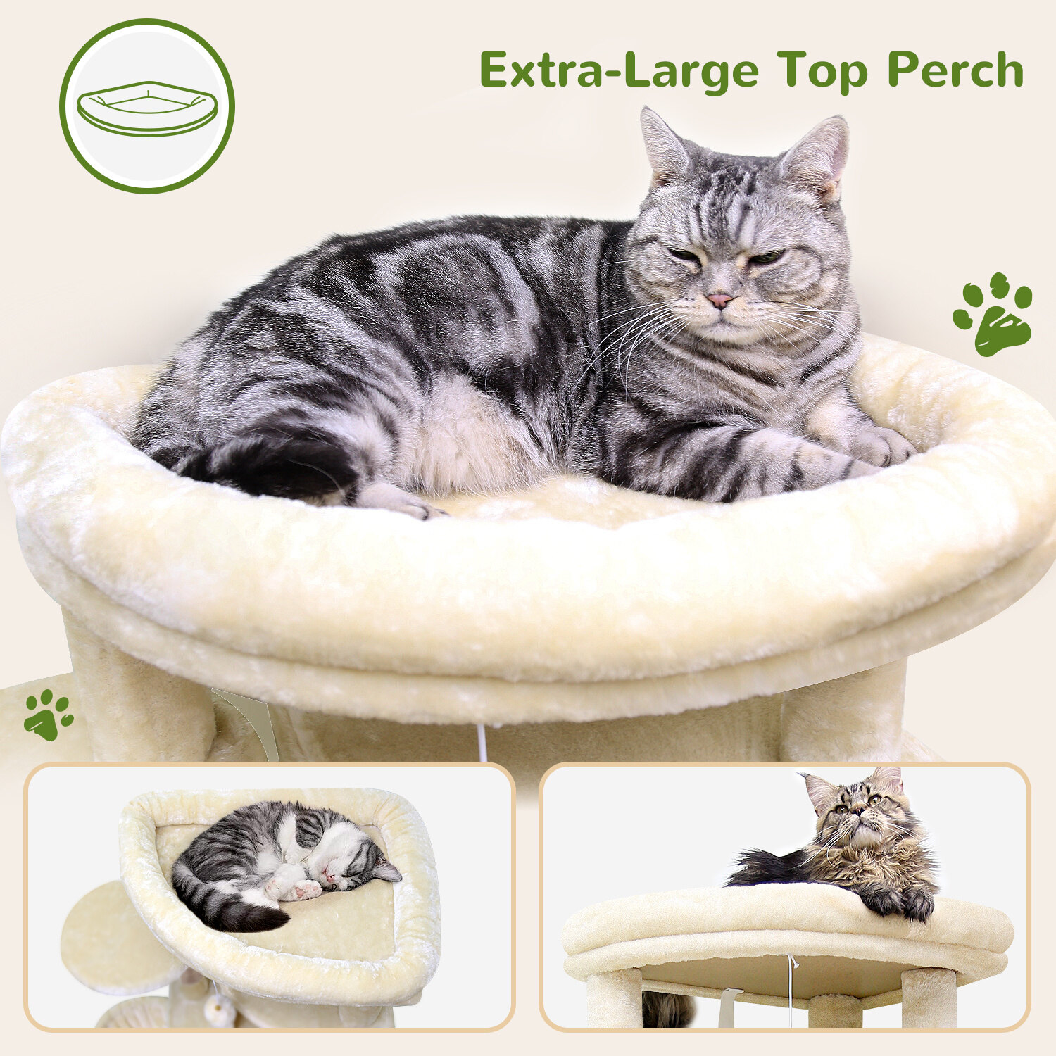 globlazer-c-series-c66-arbre-chat-beige-66-pouces-grand image 4