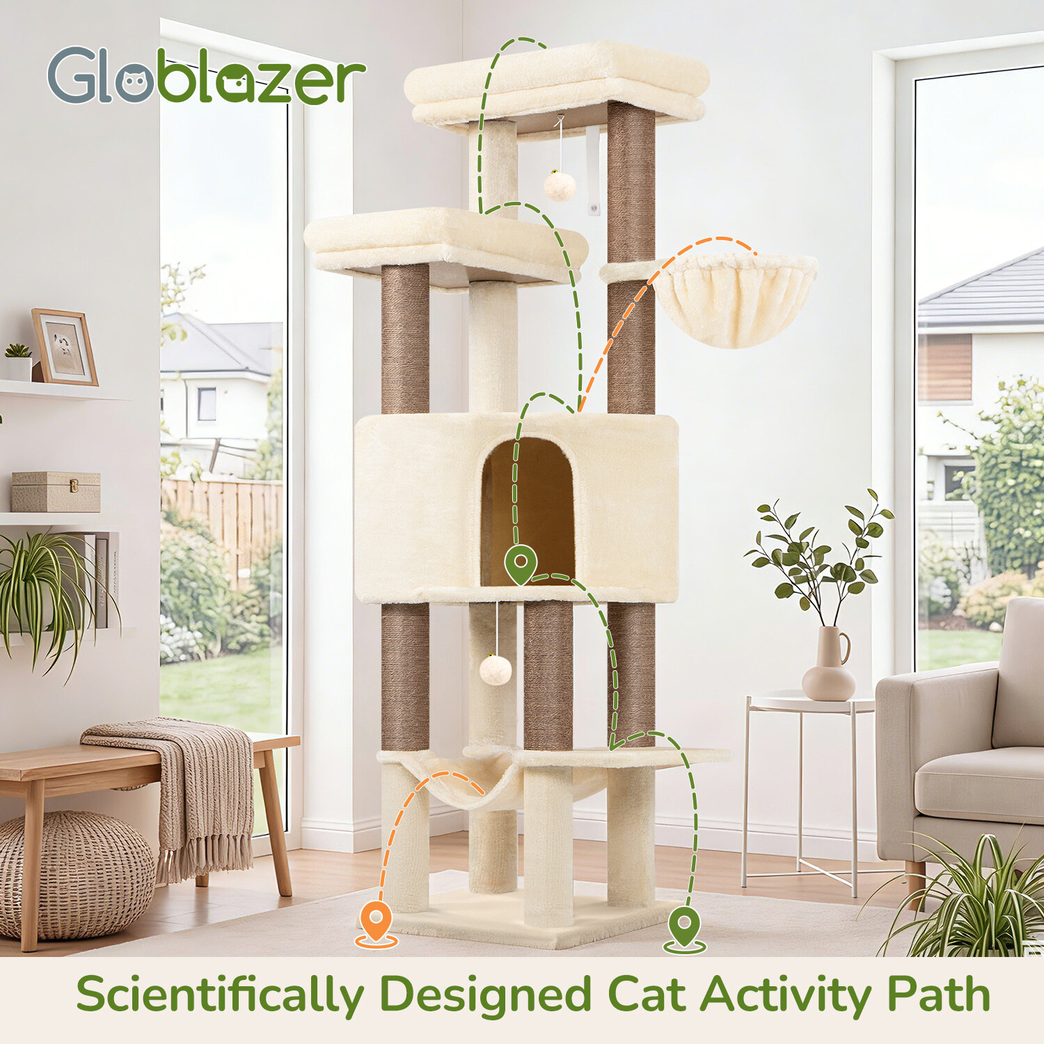 globlazer-f65d-arbre-chat-beige-165-cm image 8