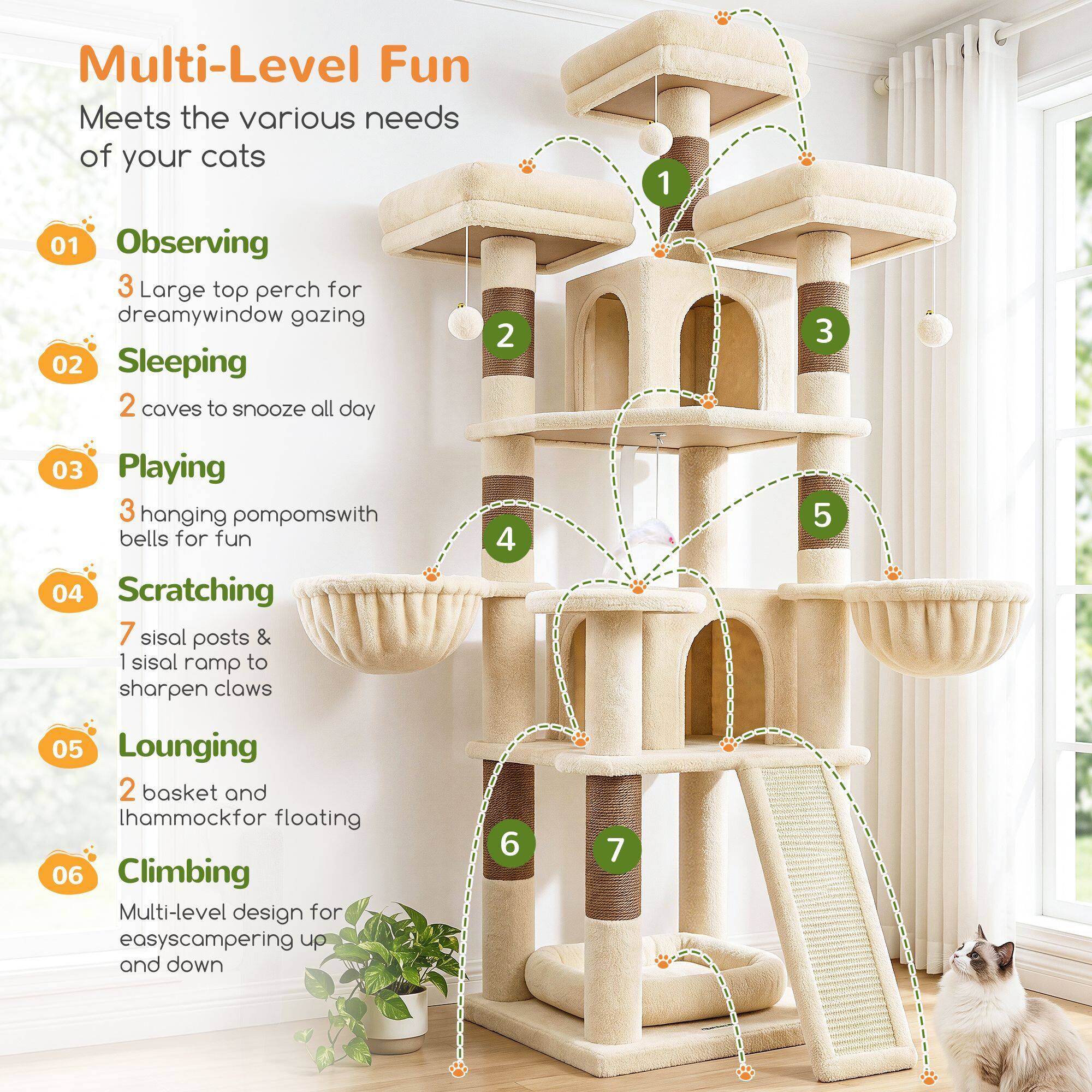 globlazer-f70h-arbre-chat-beige-70-pouces-int-rieur image 7