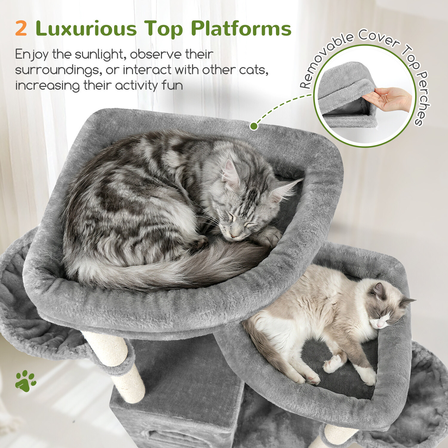 globlazer-s-series-s63-arbre-chat-gris-clair-63-pouces-gros-chat image 3