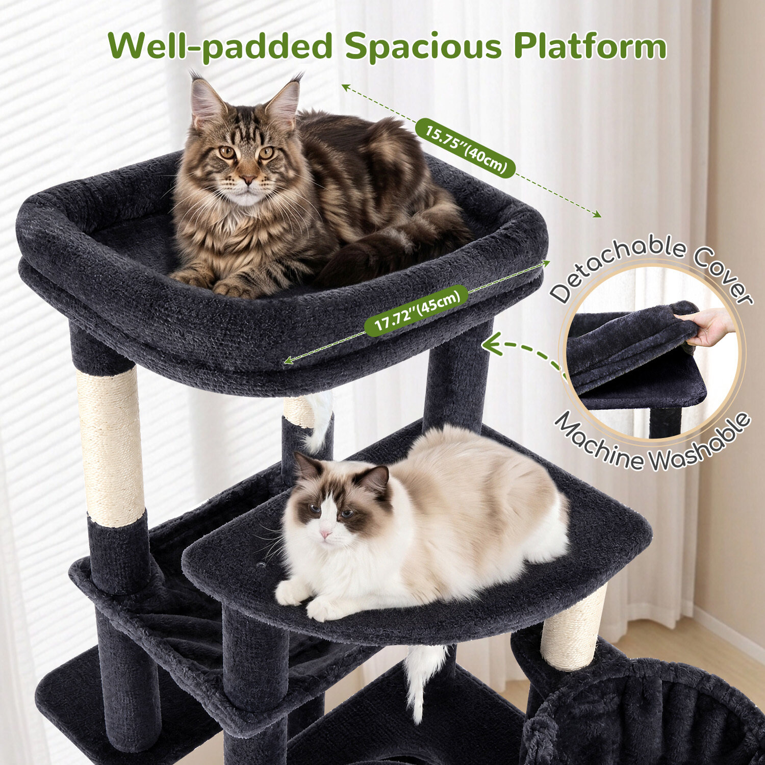 globlazer-s-series-s51-arbre-chat-gris-fonc-129-cm image 3