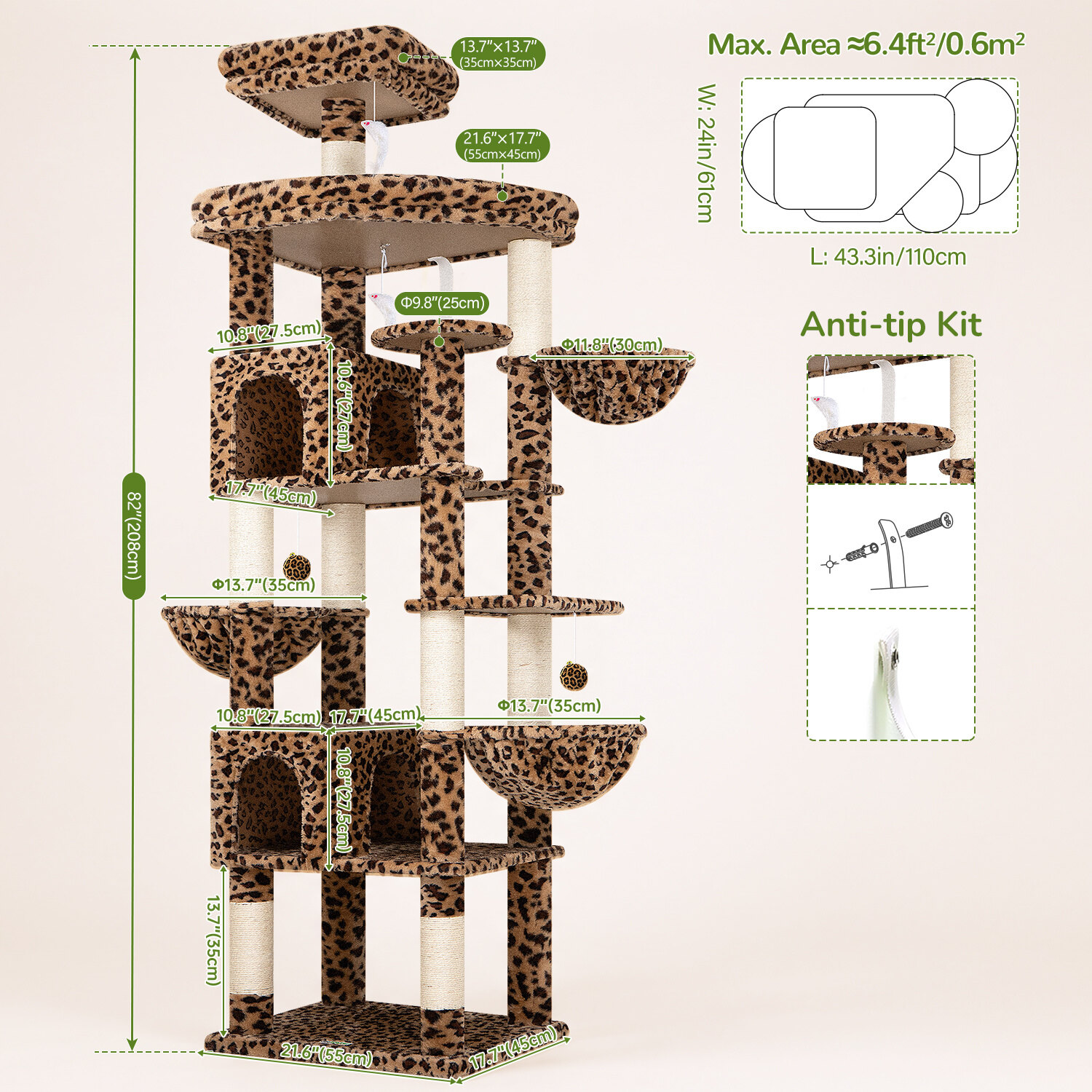 globlazer-s82-arbre-chat-l-opard-82-pouces-g-ant image 7