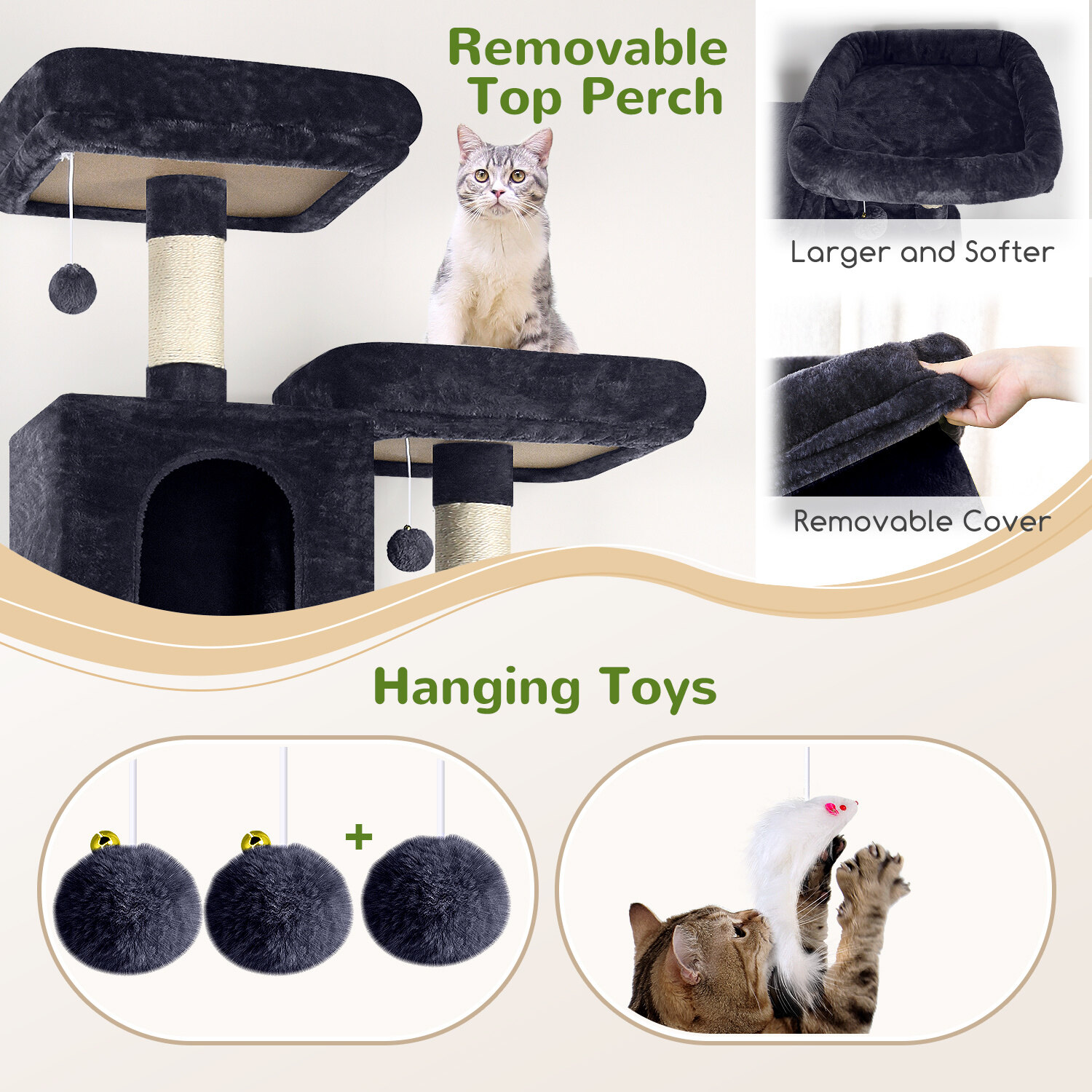 globlazer-f-series-f76-arbre-chat-gris-fonc-76-pouces-adulte image 5
