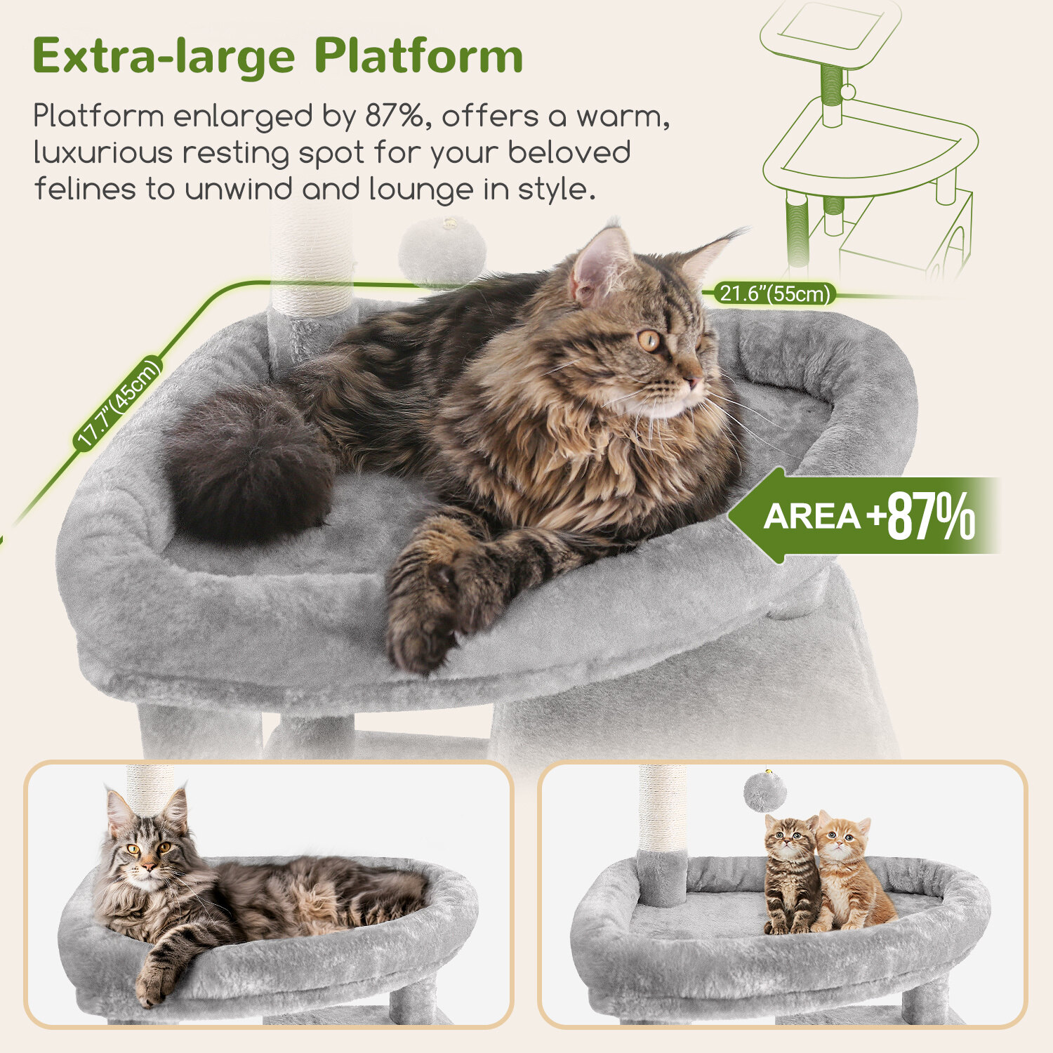 globlazer-f83-f-series-arbre-chat-gris-clair-83-pouces image 4