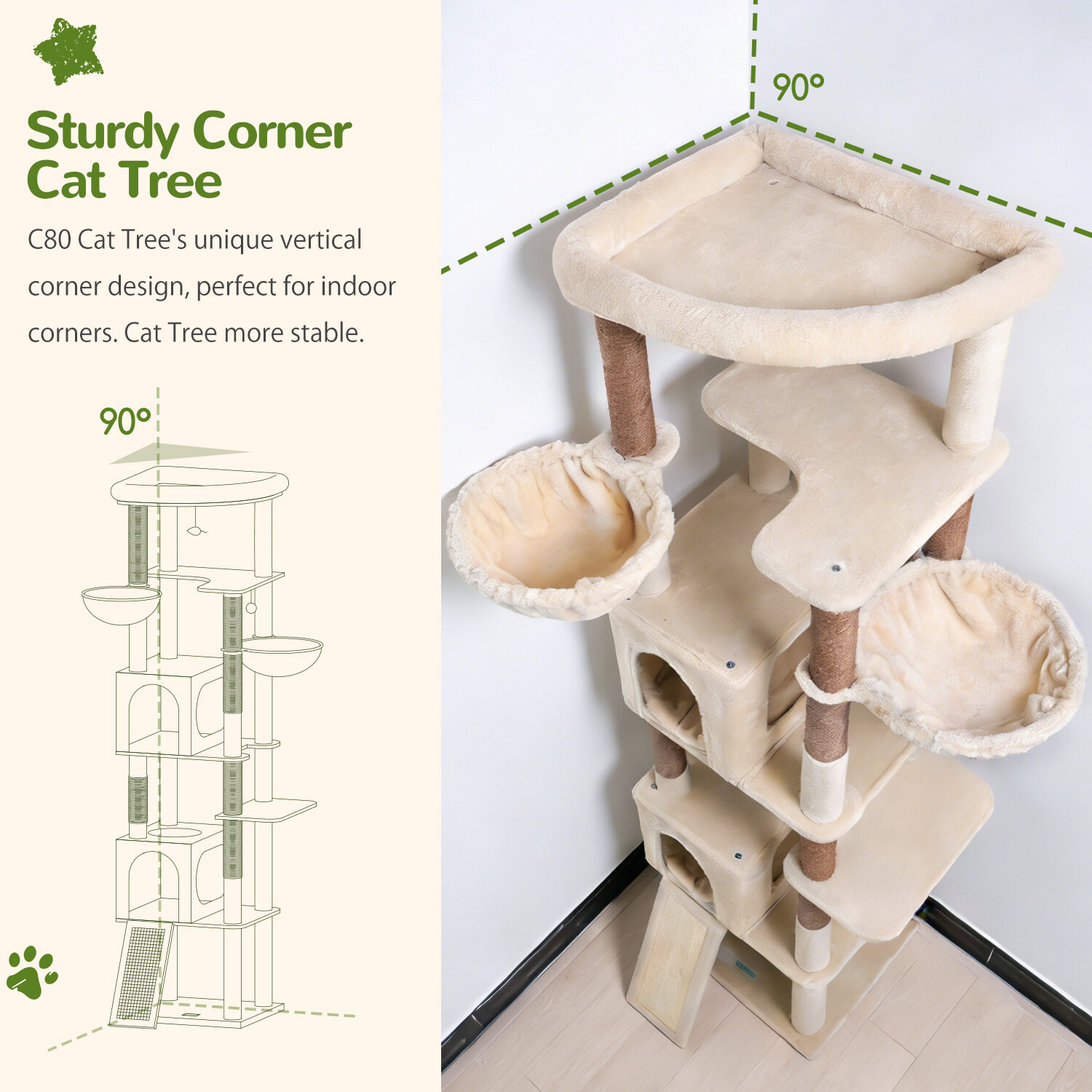 globlazer-c-series-c80-arbre-chat-beige-80-pouces-grand image 3
