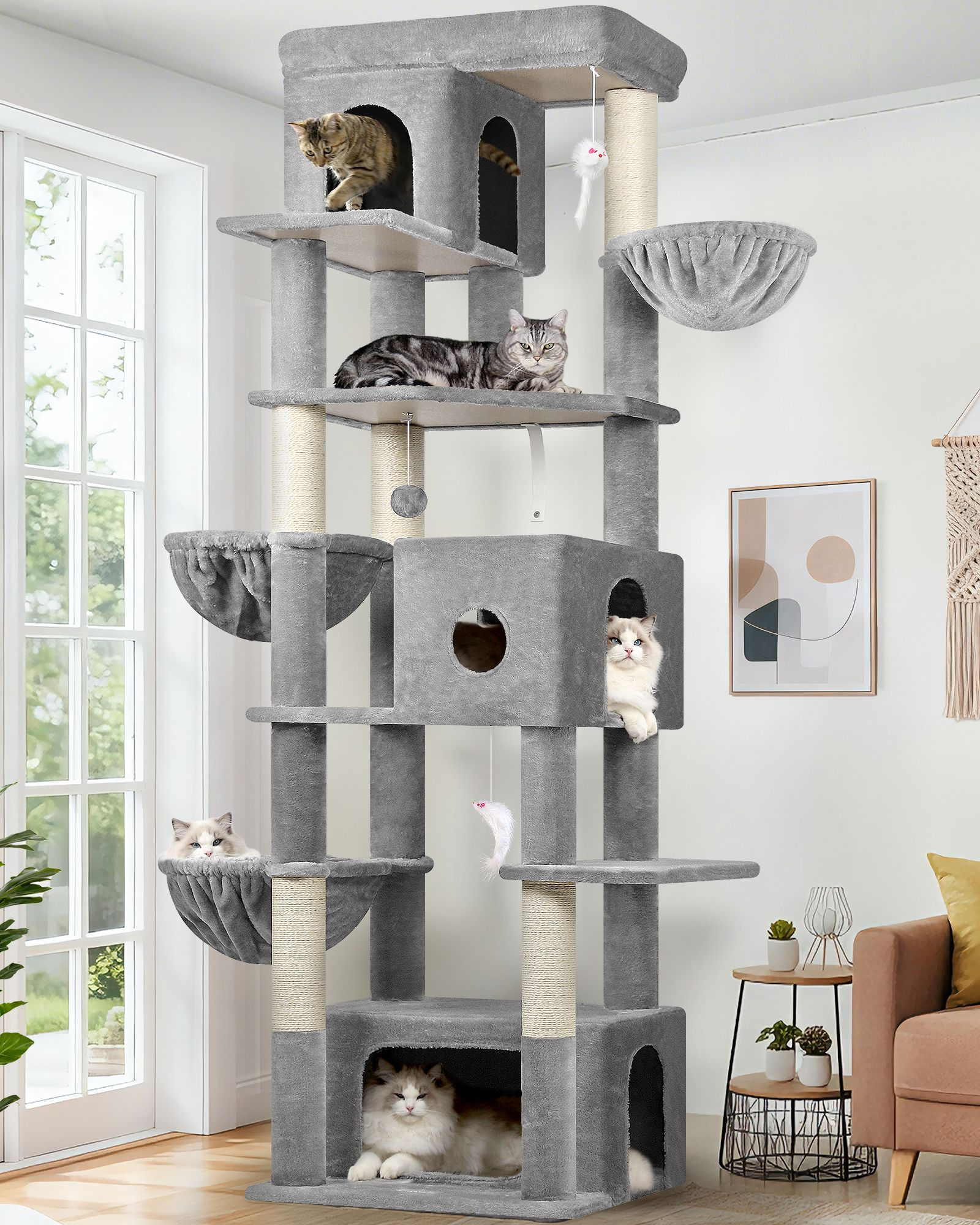 globlazer-f-series-f80f-arbre-chat-gris-clair-80-pouces image 1