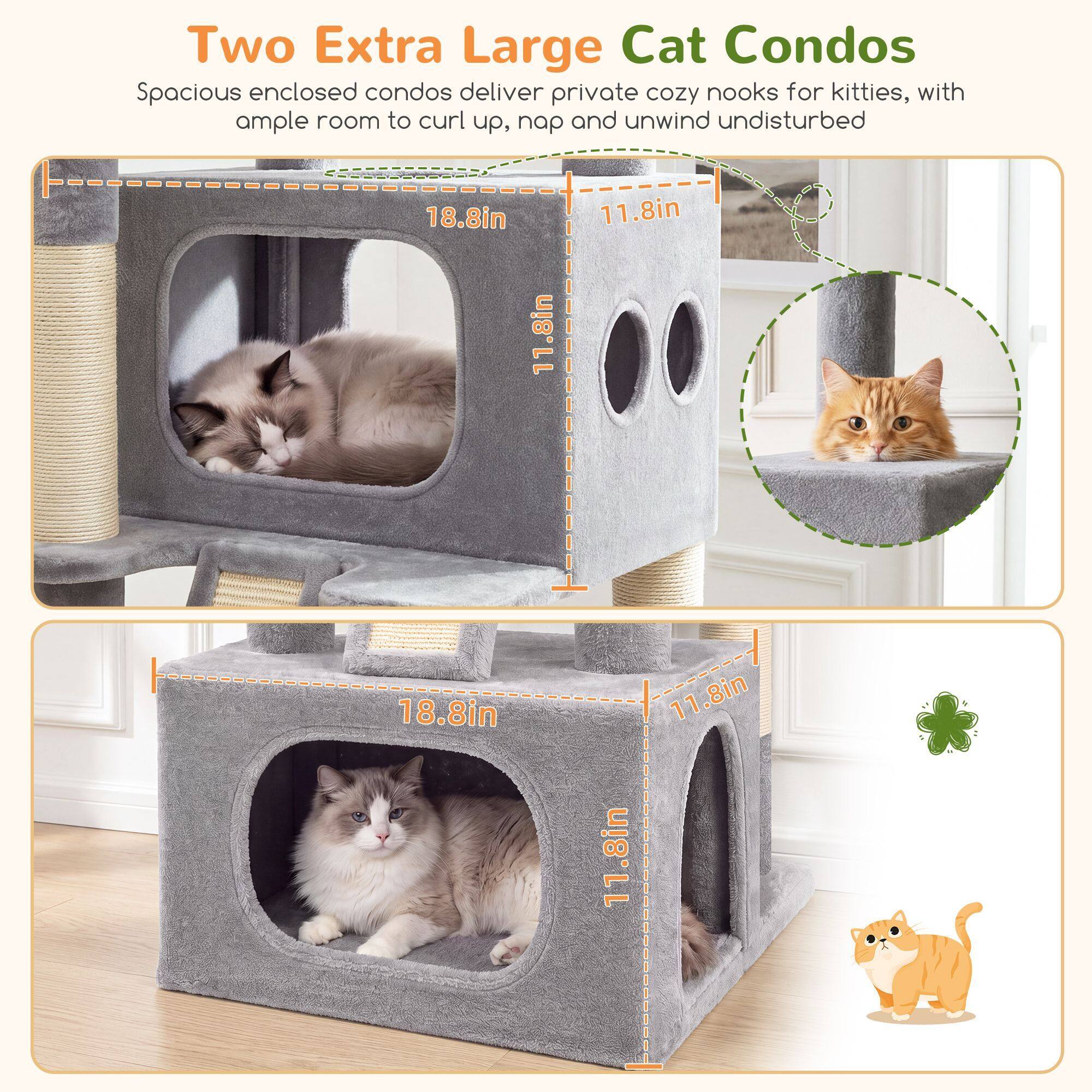 globlazer-f74-arbre-chat-74-pouces-gris-clair-robuste image 4