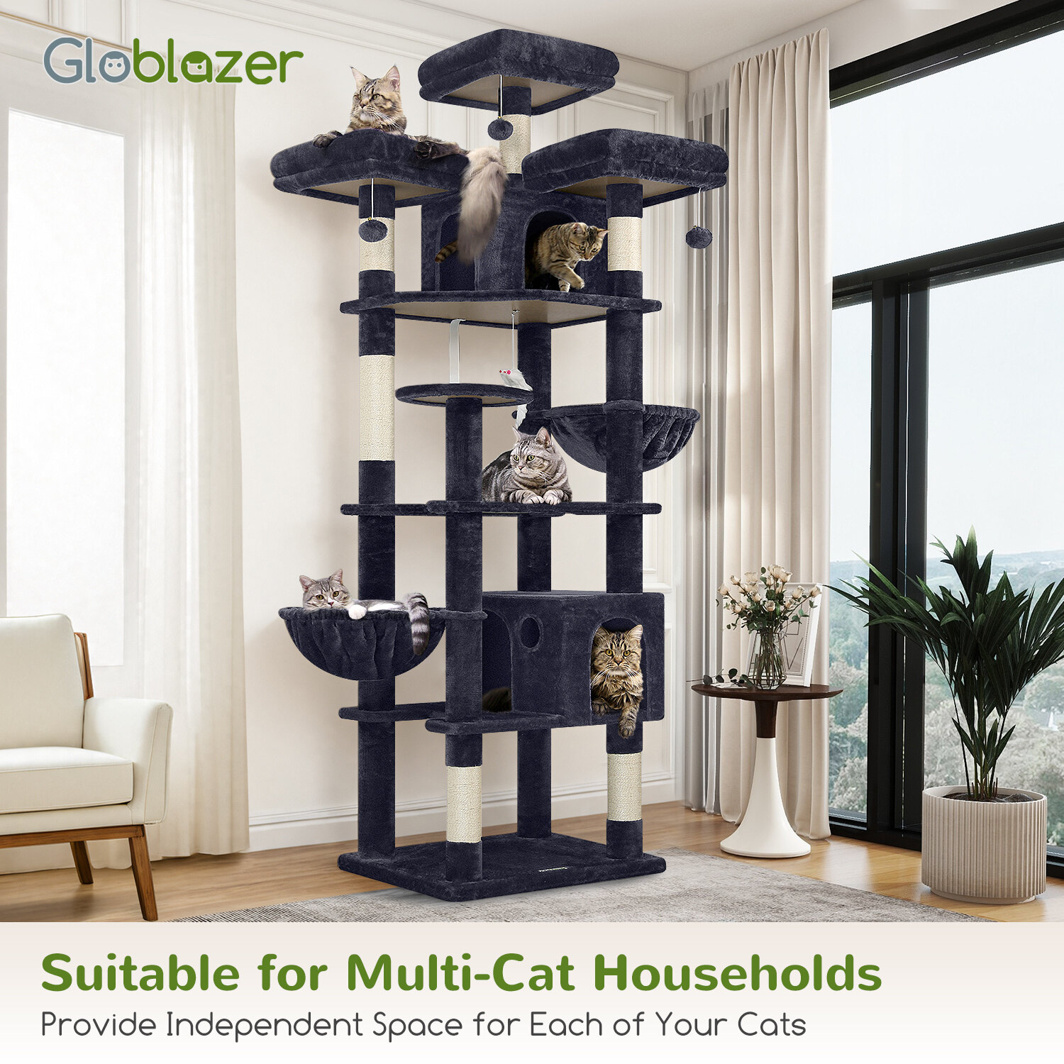 globlazer-f-series-f82-arbre-chat-gris-fonc-82-pouces-xl image 8