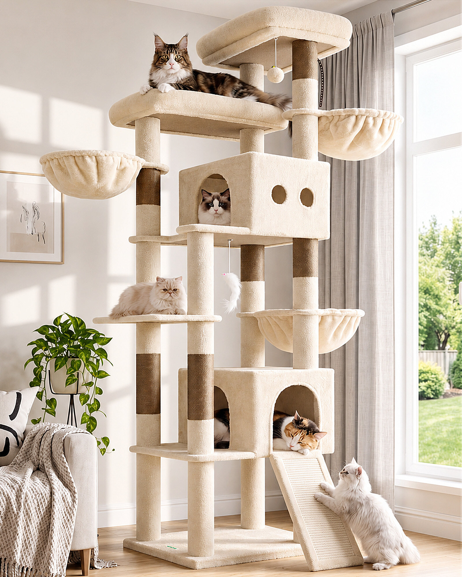globlazer-f-series-f83j-arbre-chat-beige-83-pouces-xxl image 1
