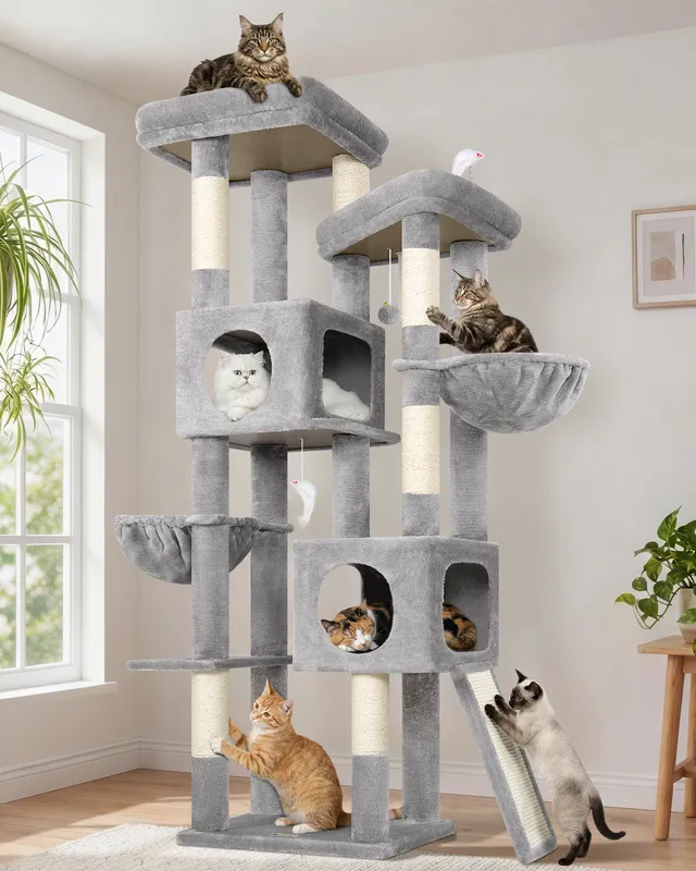 globlazer-s72e-arbre-chat-robuste-gris-clair-183-cm image 1
