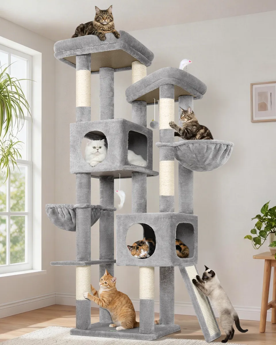 globlazer-s72e-arbre-chat-robuste-gris-clair-183-cm image 1