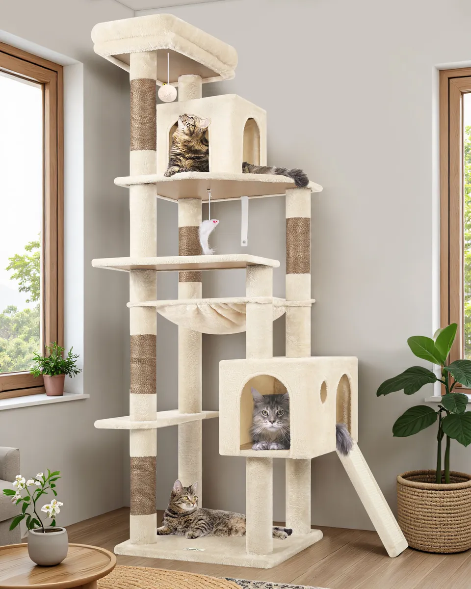 globlazer-f70-pro-arbre-chat-beige-70-pouces-grande-taille image 1
