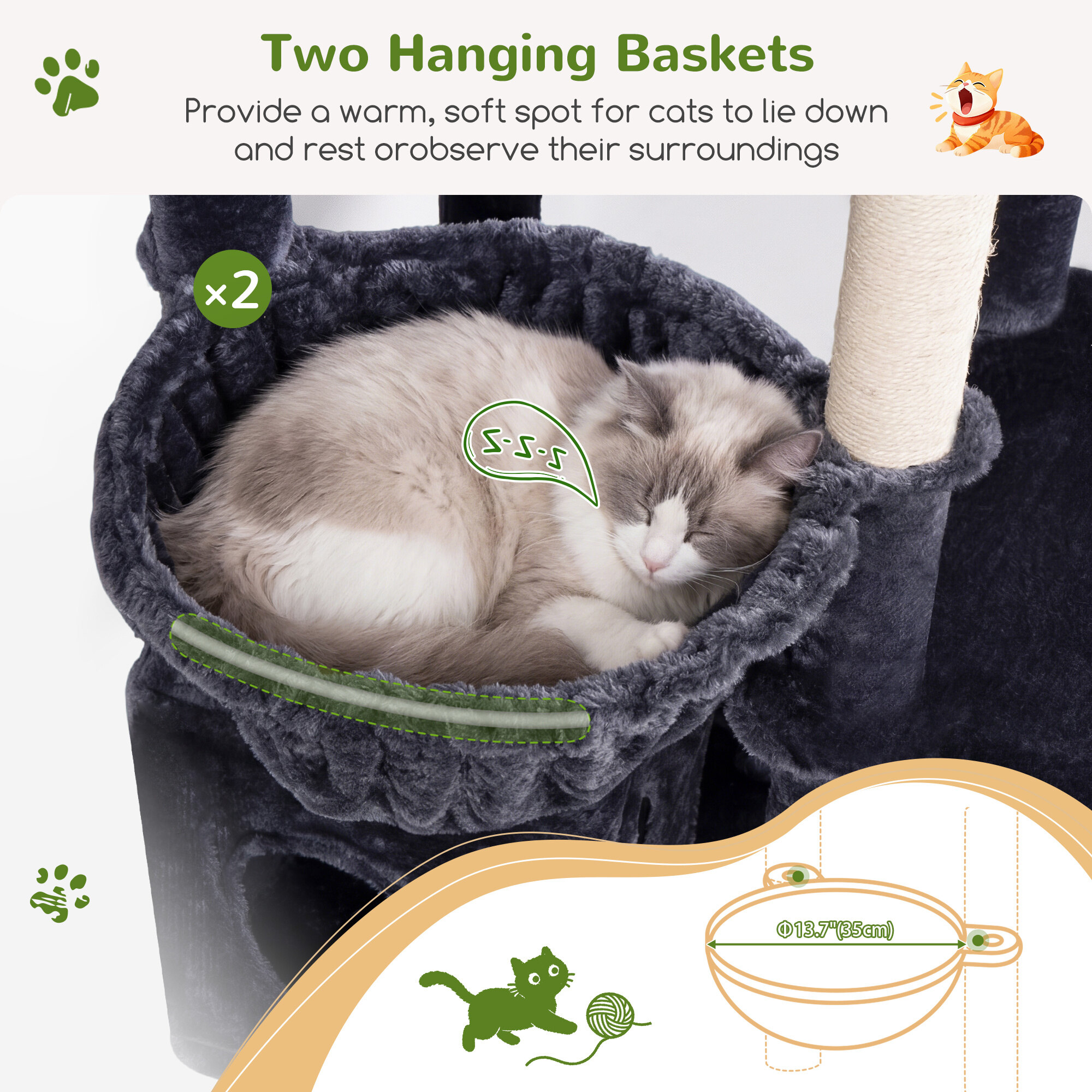 globlazer-f64b-arbre-chat-163-cm-gris-fonc image 4