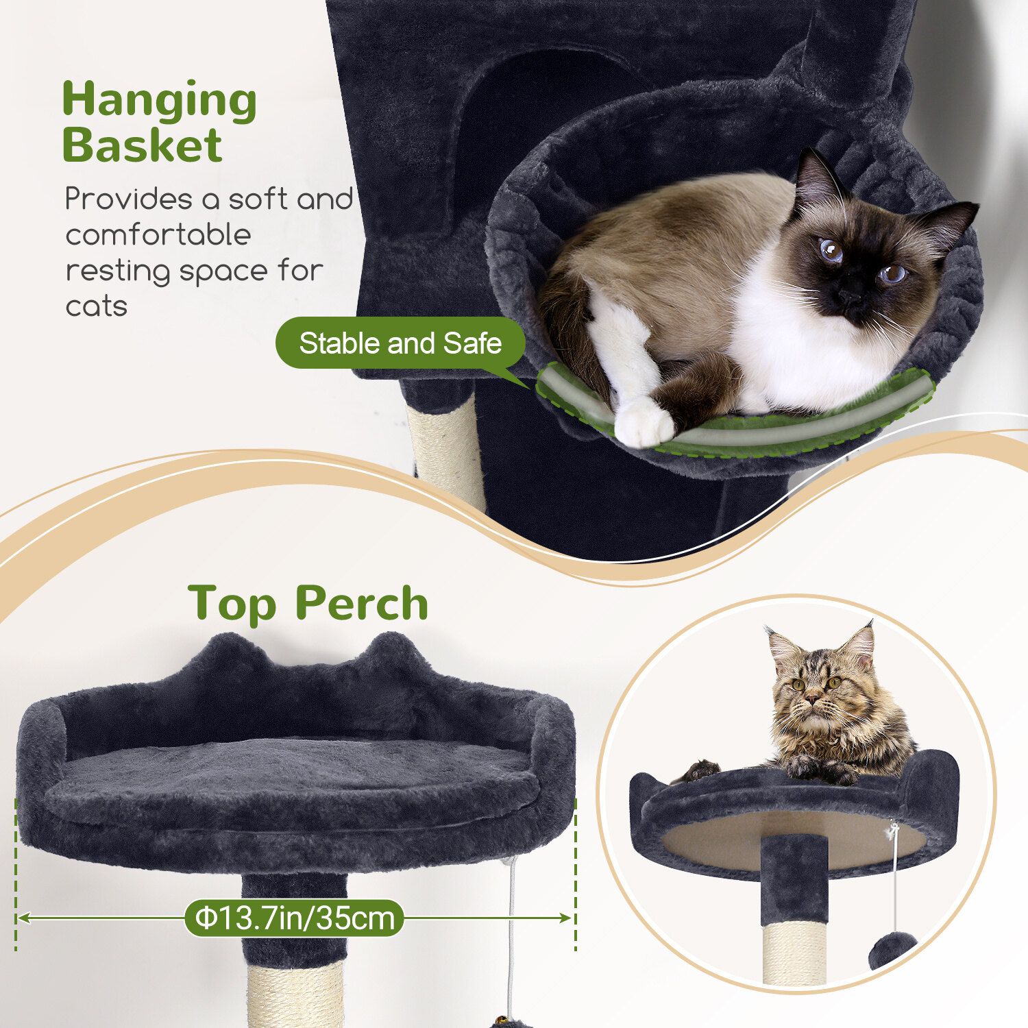 globlazer-f-series-f70b-arbre-chat-gris-fonc-70-pouces image 5