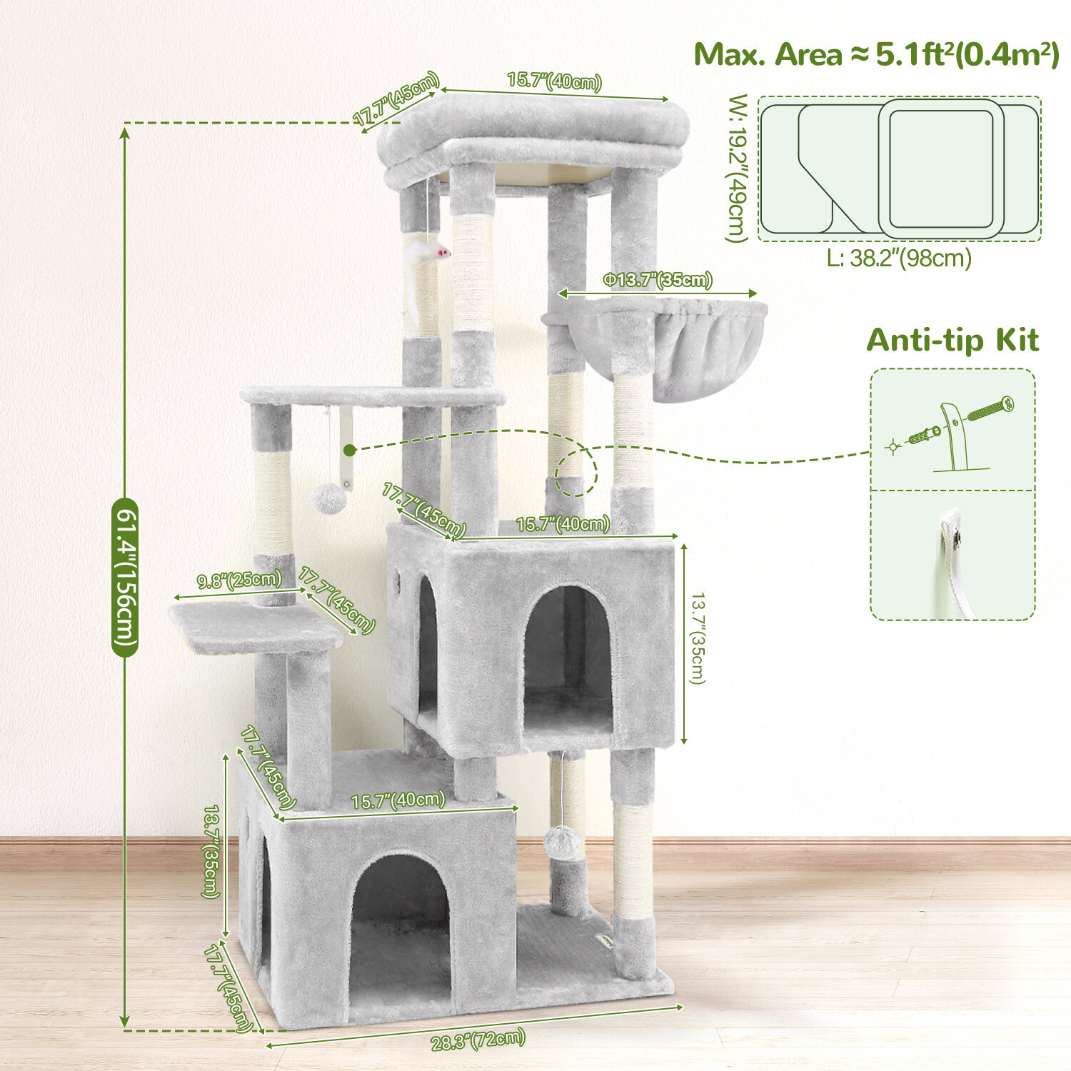 globlazer-f-series-f61-arbre-chat-robuste-155-cm-moyen image 8