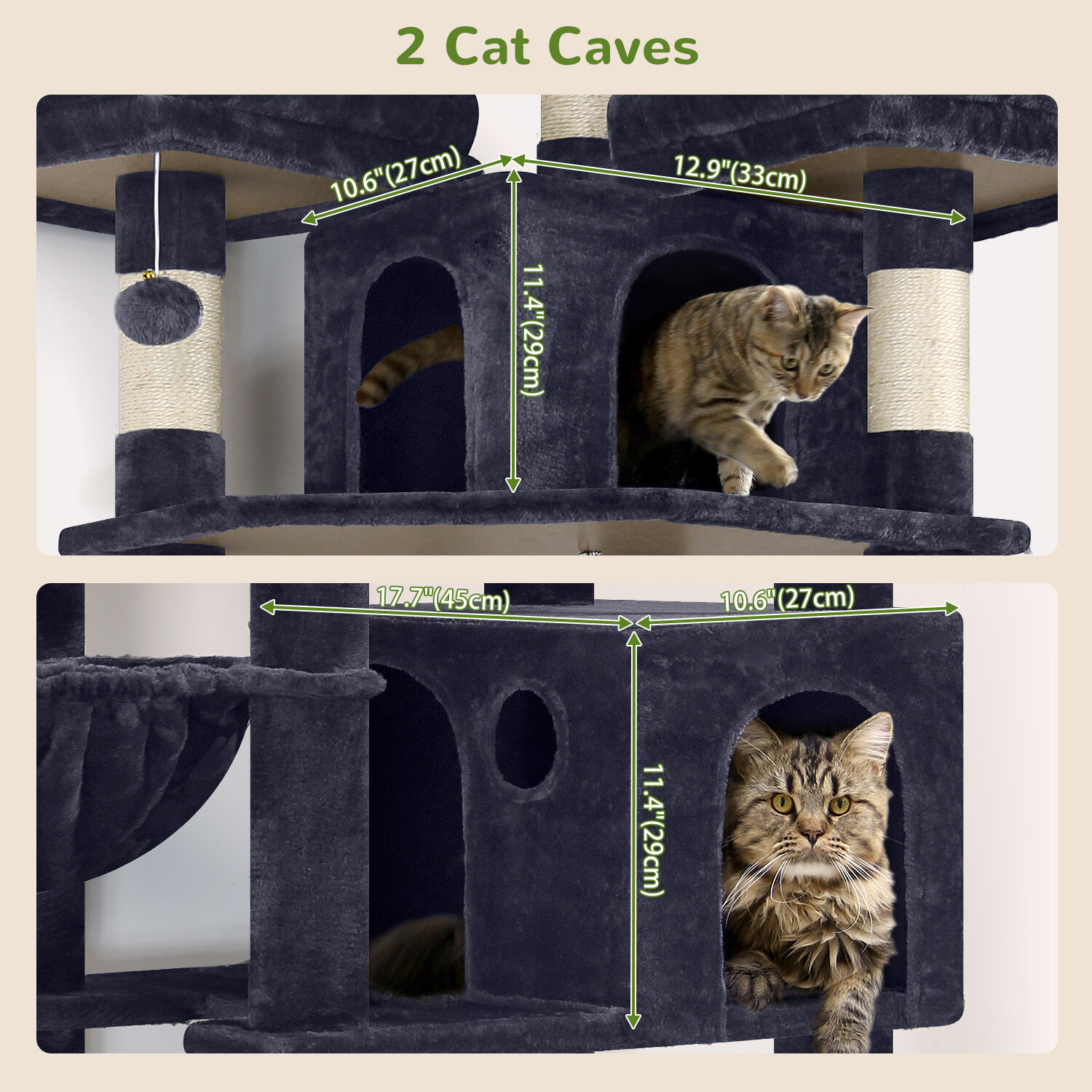 globlazer-f-series-f82-arbre-chat-gris-fonc-82-pouces-xl image 4