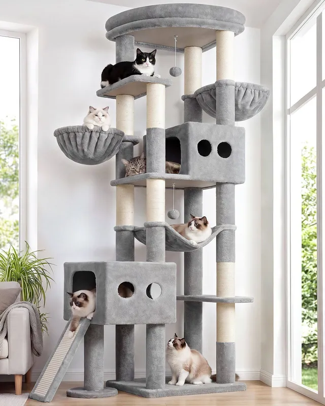 globlazer-s-series-s81g-arbre-chat-gris-clair-81-pouces image 1