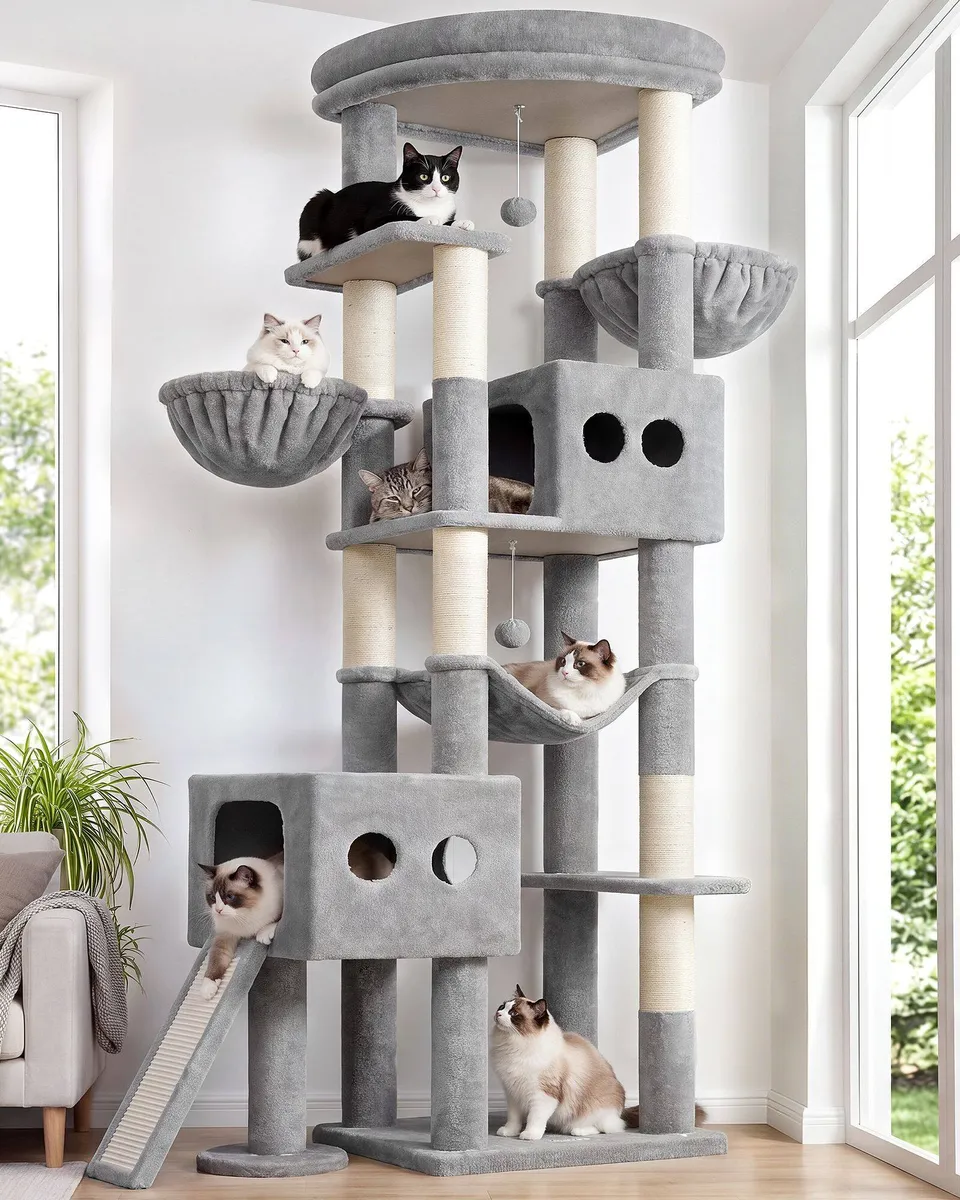 globlazer-s-series-s81g-arbre-chat-gris-clair-81-pouces image 1