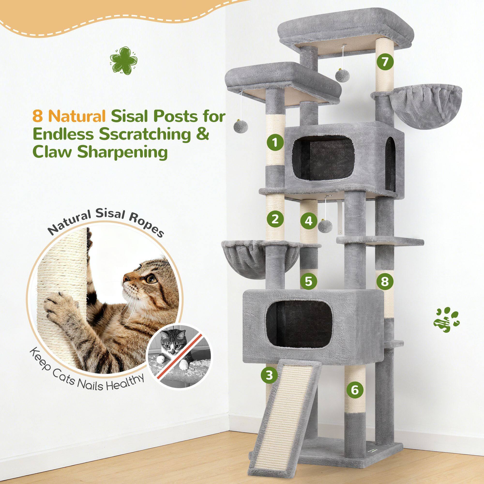 globlazer-s-series-s77e-arbre-chat-gris-clair-77-pouces image 6