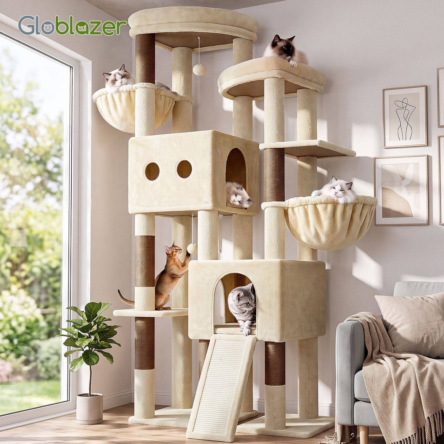 globlazer-s76e-arbre-chat-beige-193-cm image 8