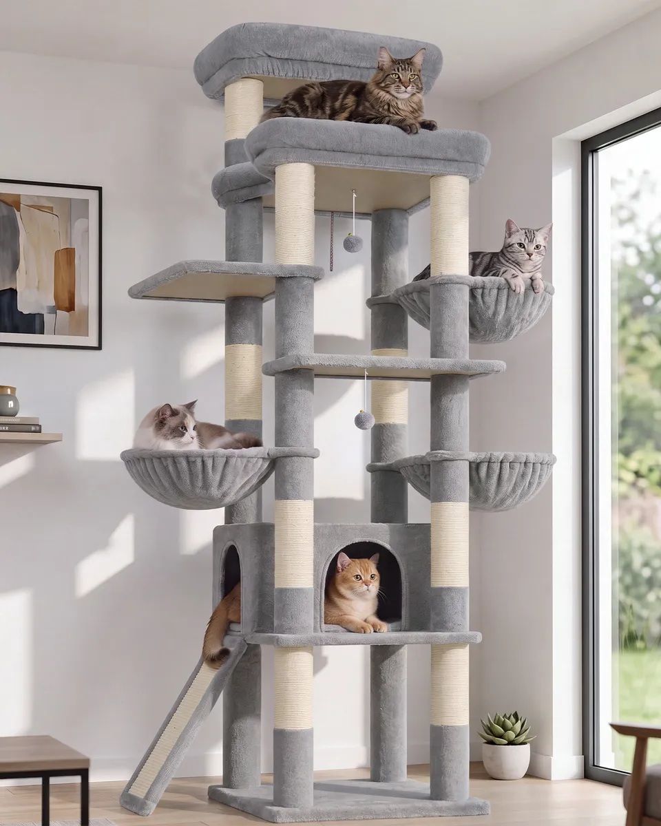 globlazer-s-series-s79c-arbre-chat-gris-clair-79-pouces-robuste image 1