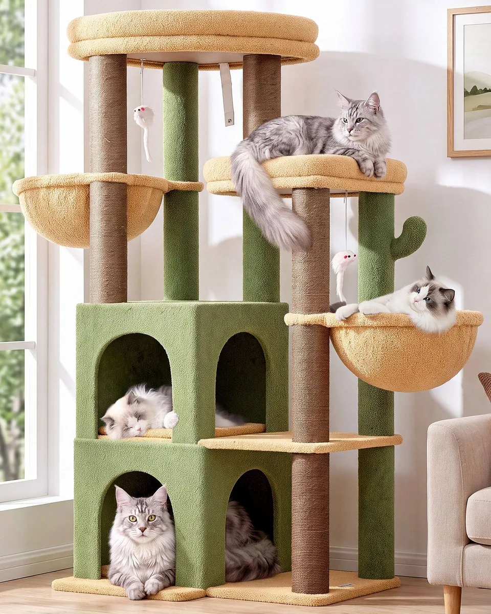 globlazer-s63-arbre-chat-vert-cactus-160-cm image 1
