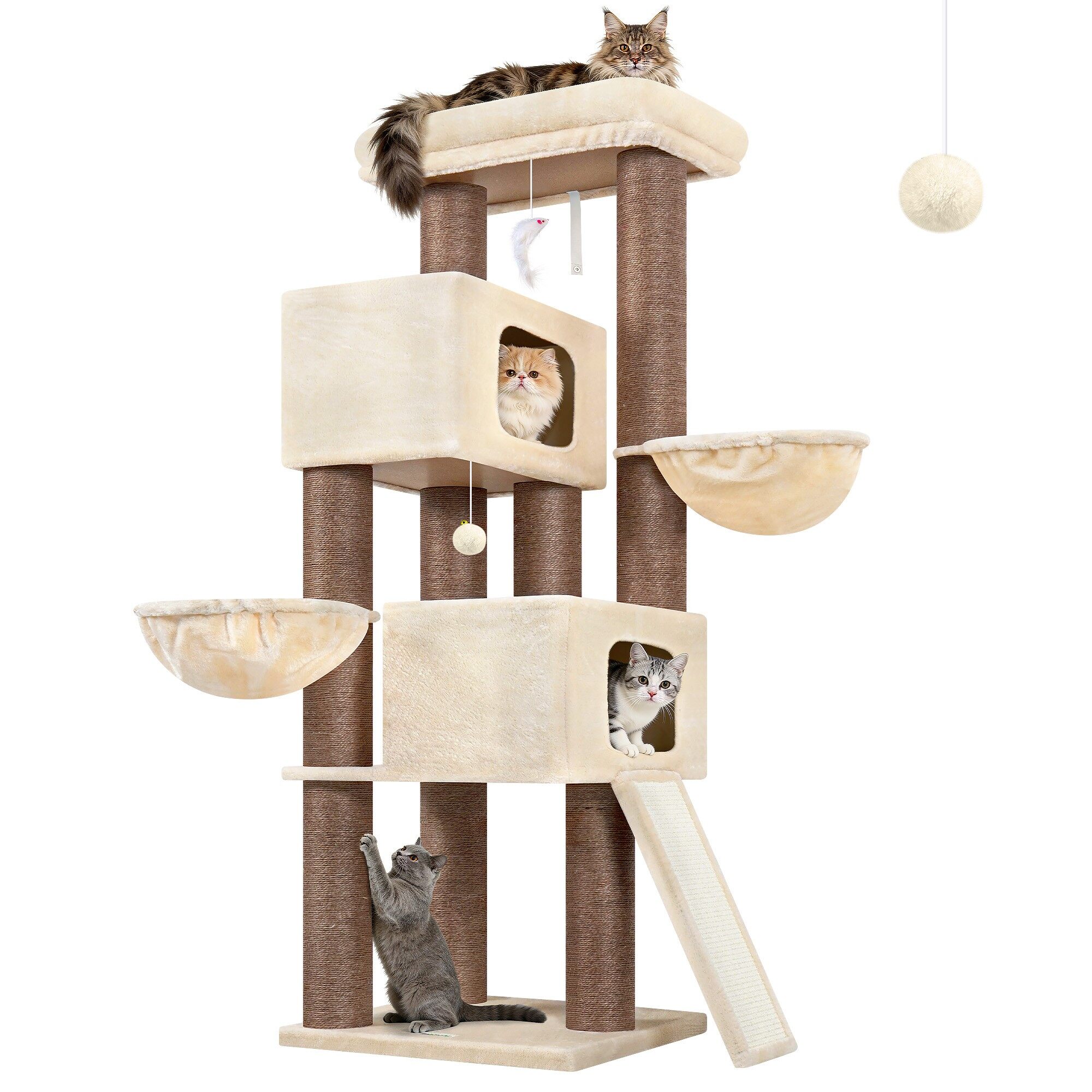 globlazer-s67-arbre-chat-170-cm-beige-griffoir-pais image 2