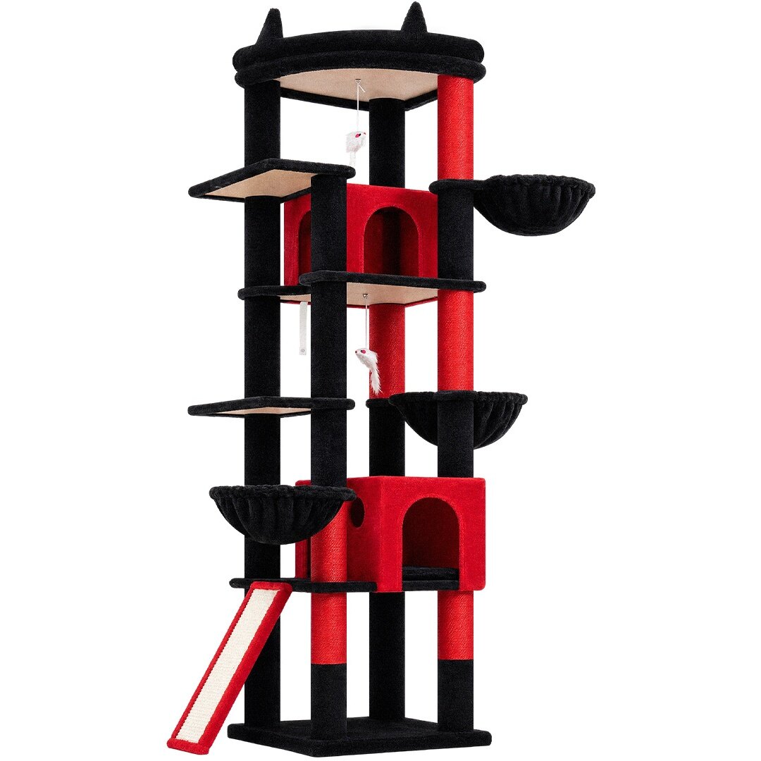 globlazer-s78g-arbre-chat-grand-rouge-noir-198-cm image 2