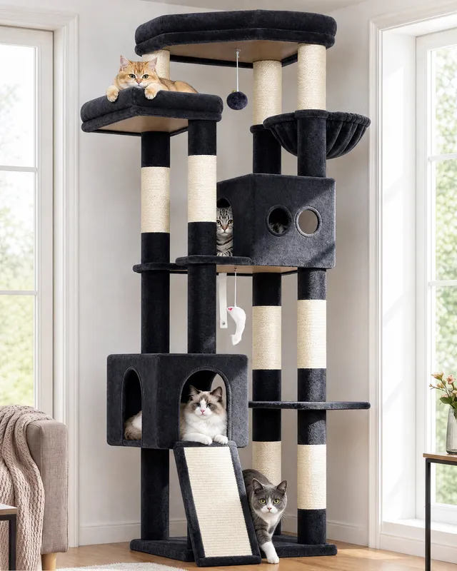 globlazer-f73b-arbre-chat-gris-fonc-73-pouces image 1