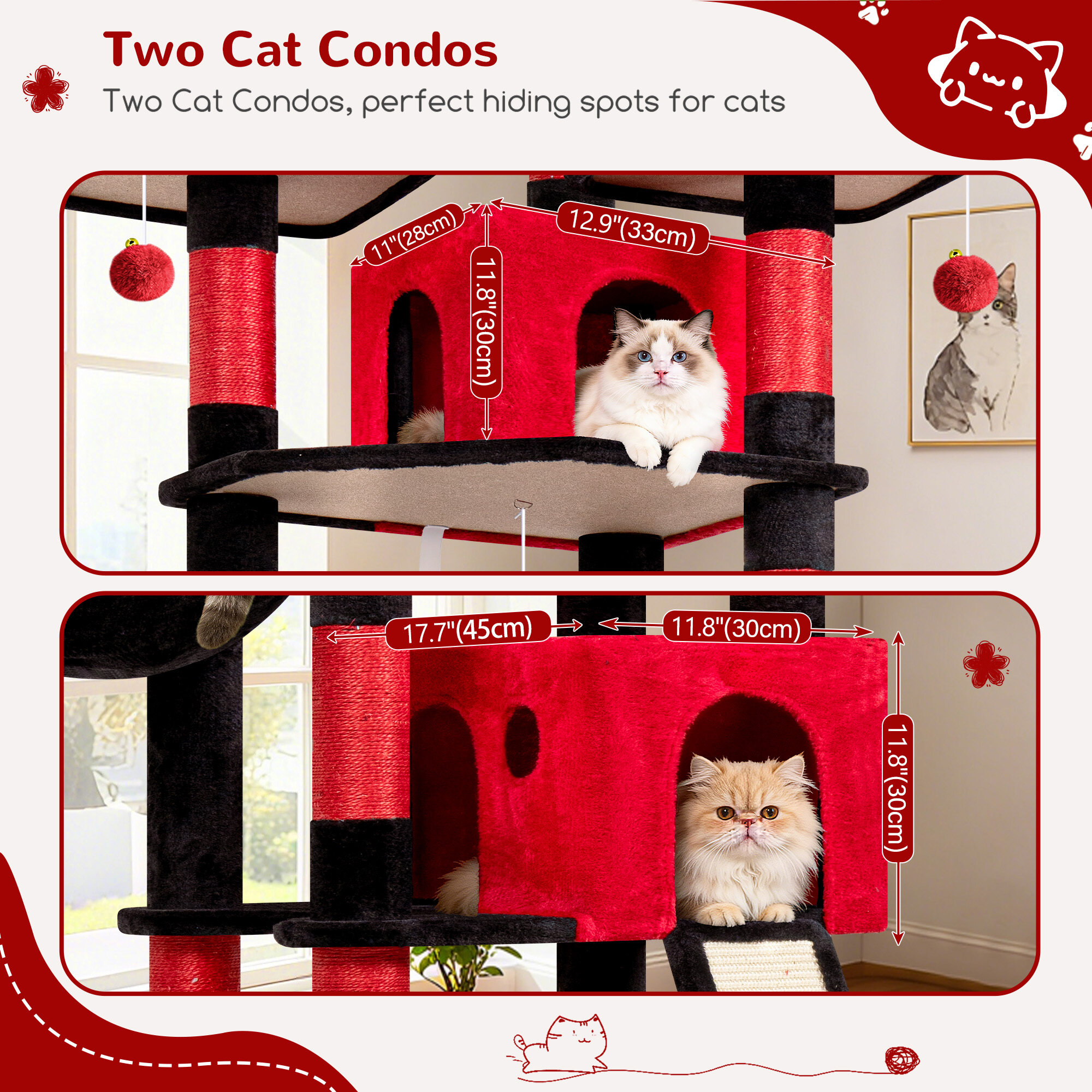 globlazer-f83d-arbre-chat-211-cm-rouge-noir-grands-chats image 4