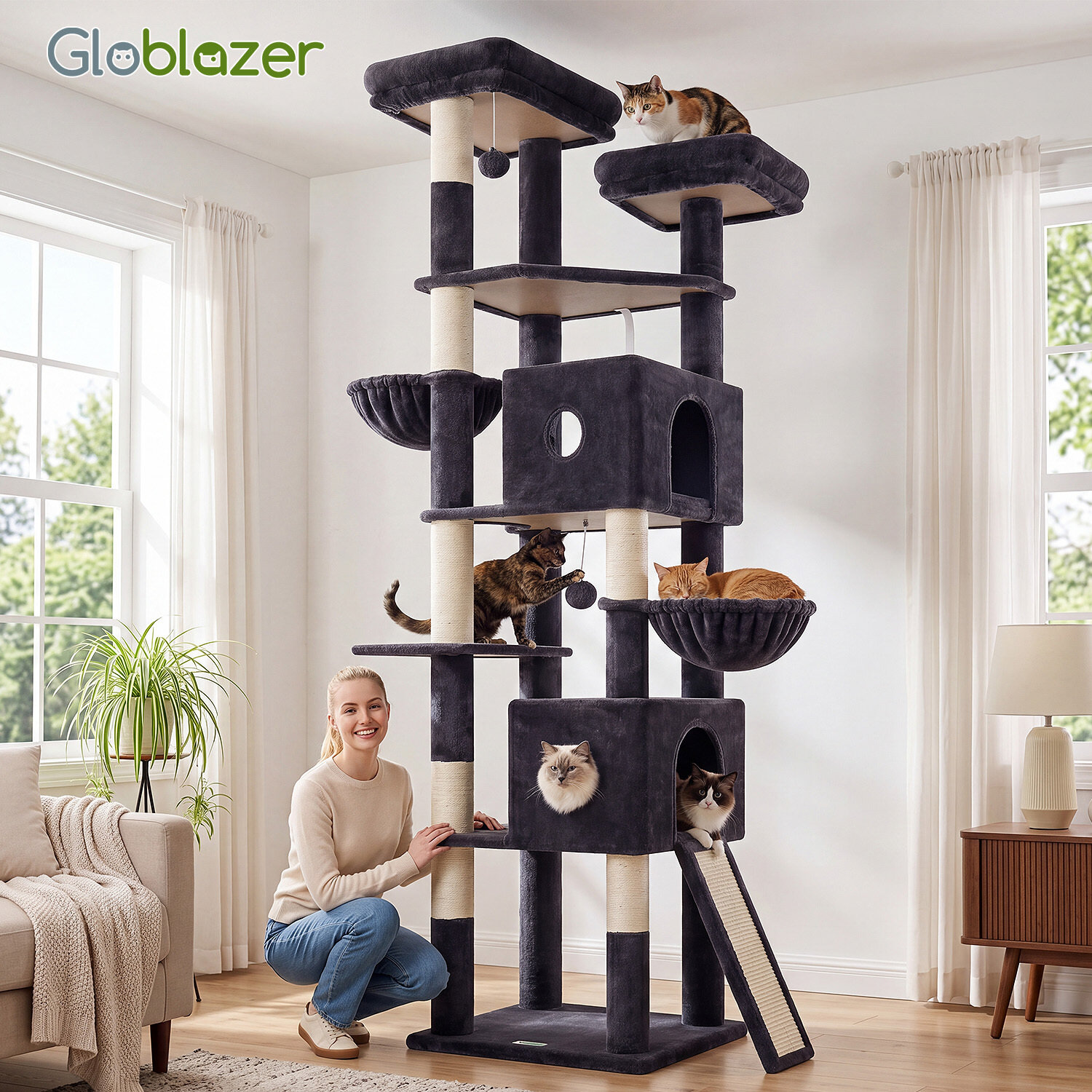 globlazer-f84g-arbre-chat-gris-fonc-84-pouces-xxl image 8